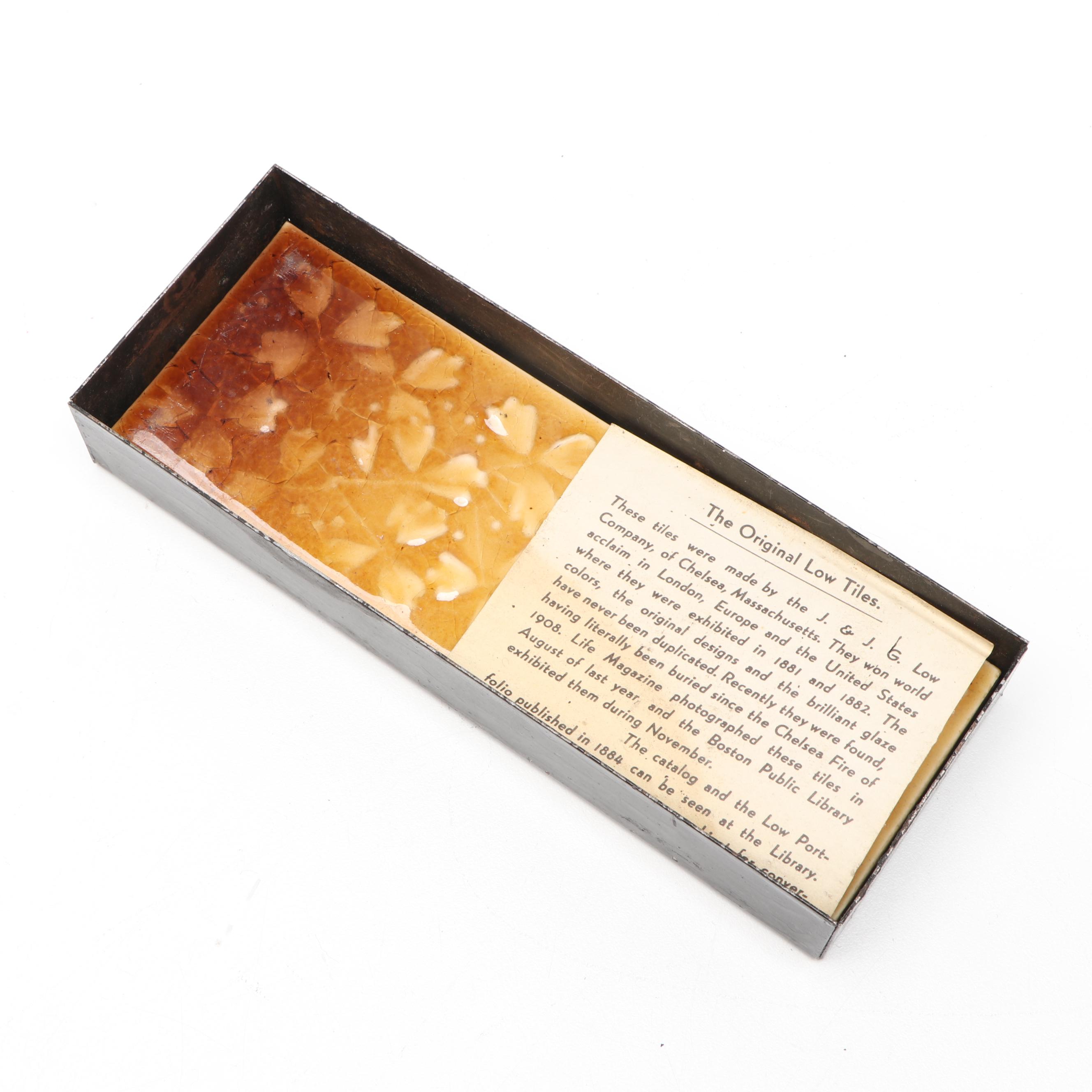 J. & J. G. Low Art Tile Works Earthenware Tile with Box