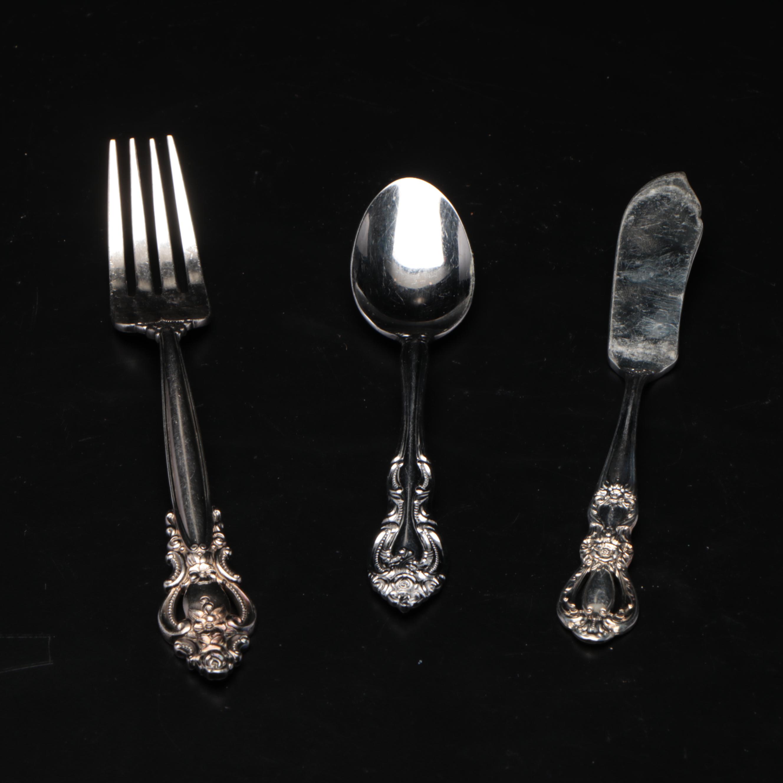 International "Empress" and Other Silver Plate Flatware, Mid-Late 20th Century