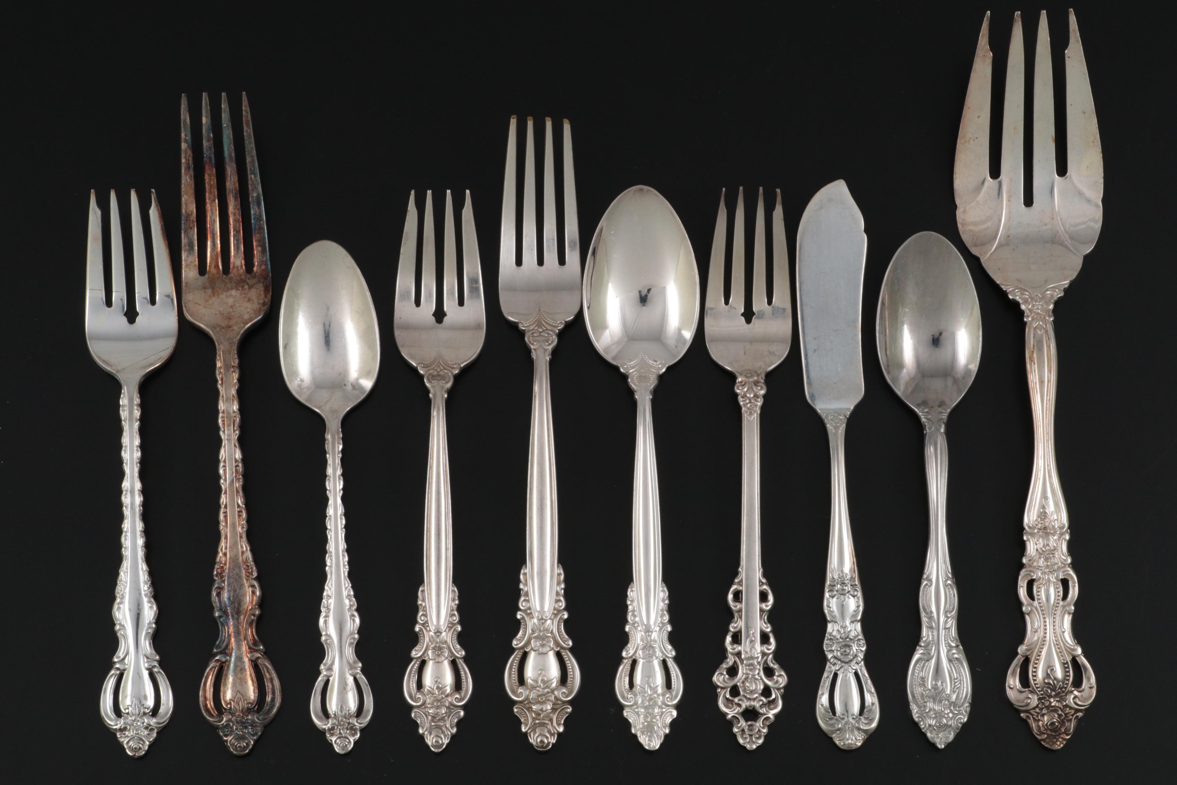 International "Empress" and Other Silver Plate Flatware, Mid-Late 20th Century