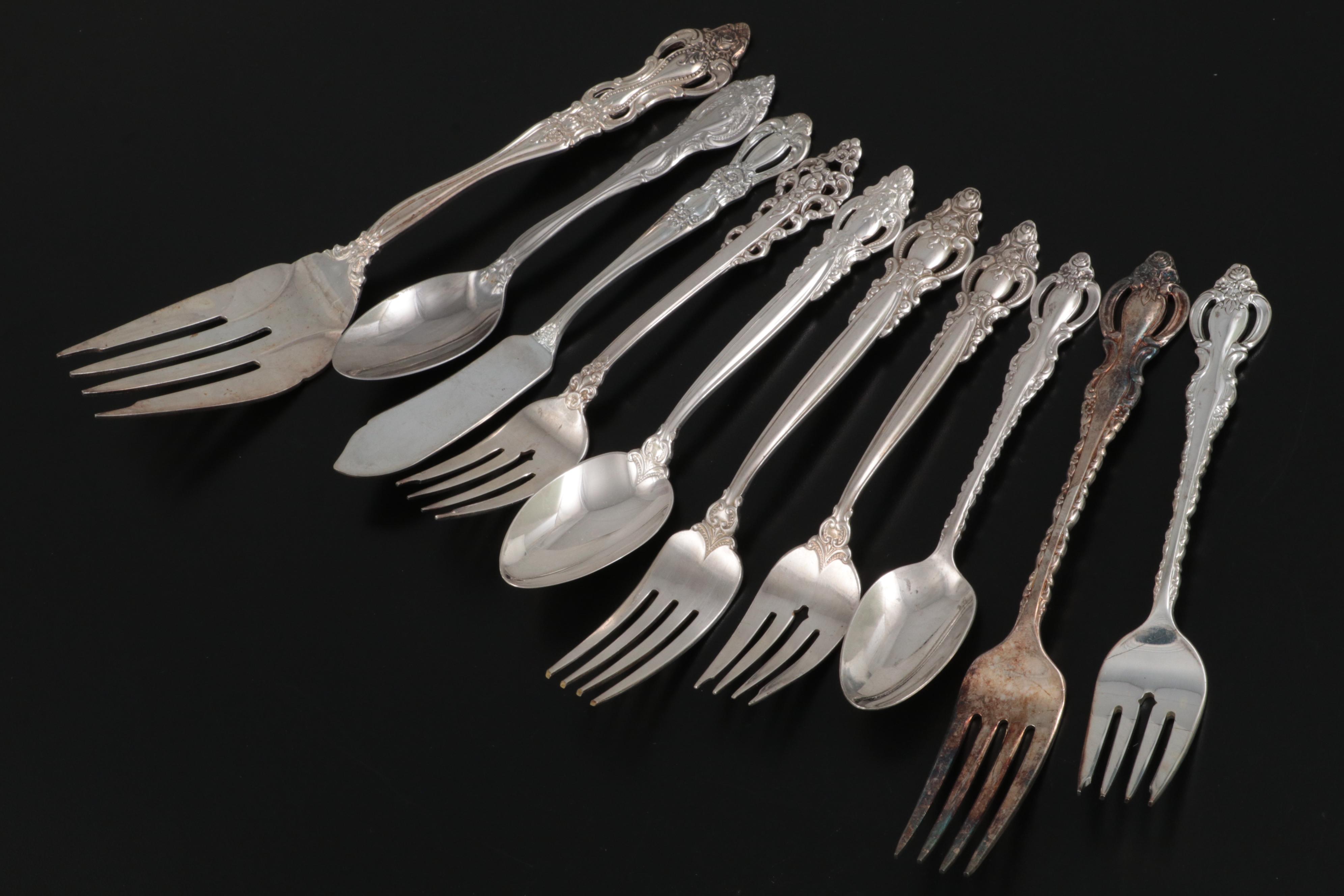 International "Empress" and Other Silver Plate Flatware, Mid-Late 20th Century