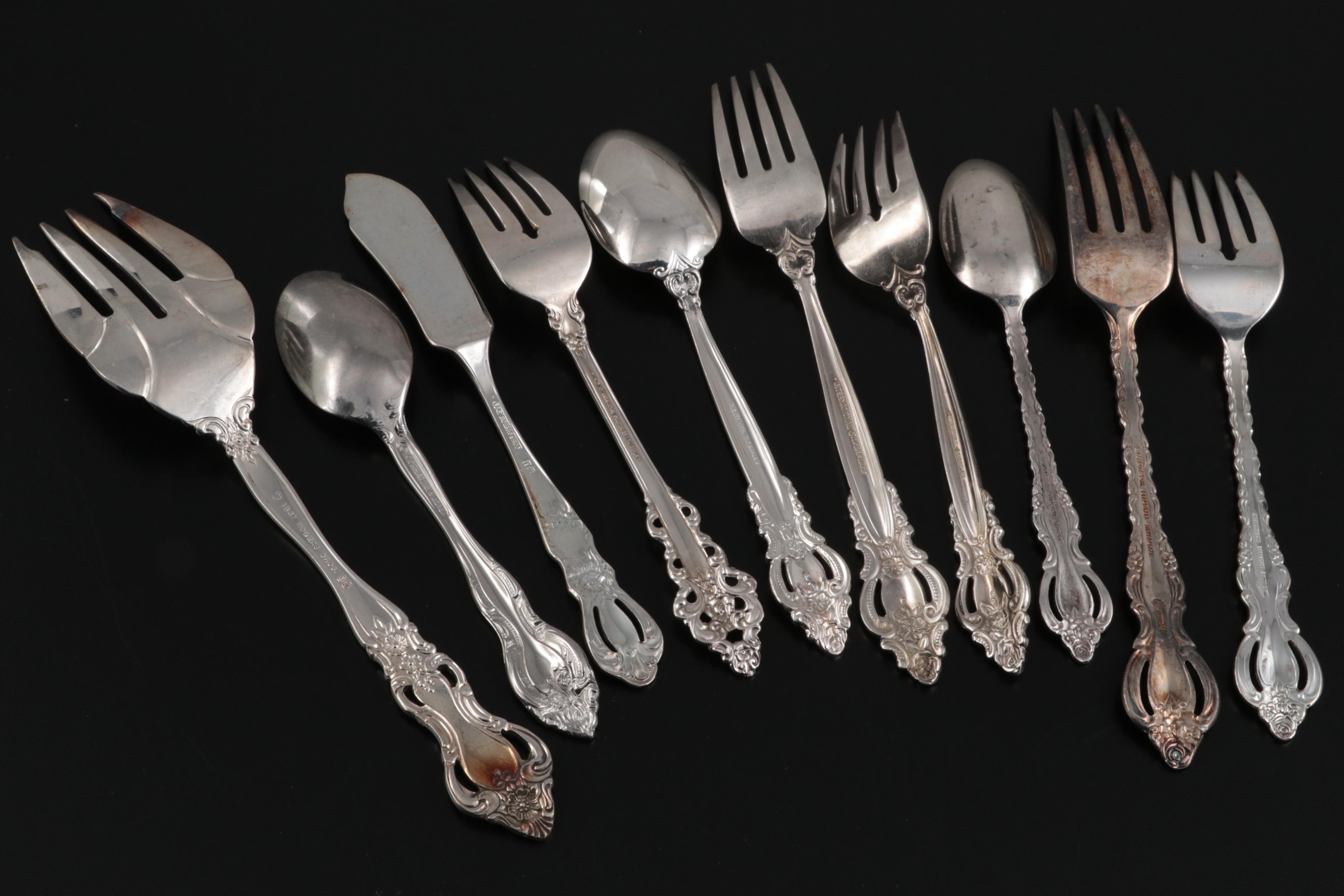International "Empress" and Other Silver Plate Flatware, Mid-Late 20th Century