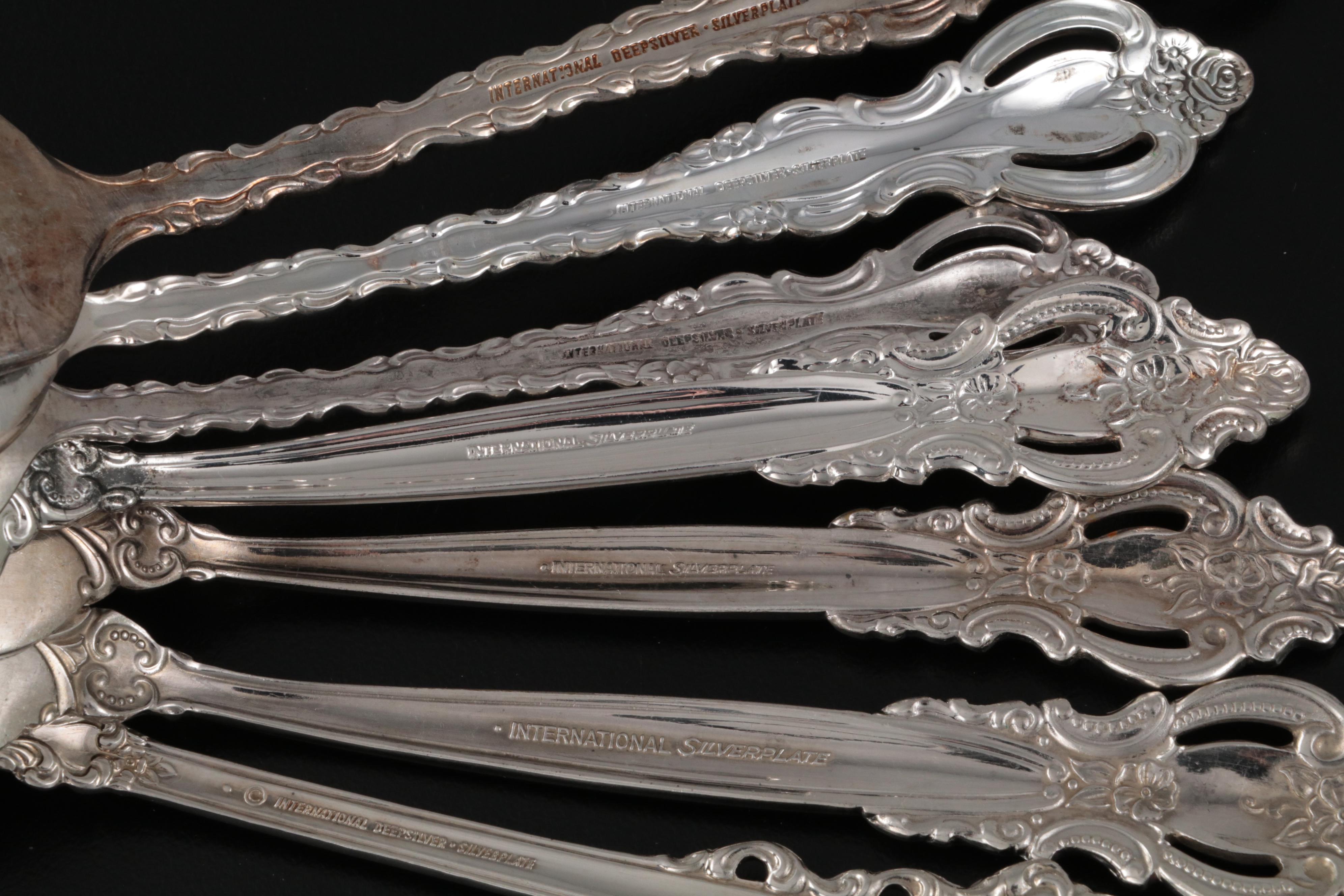 International "Empress" and Other Silver Plate Flatware, Mid-Late 20th Century