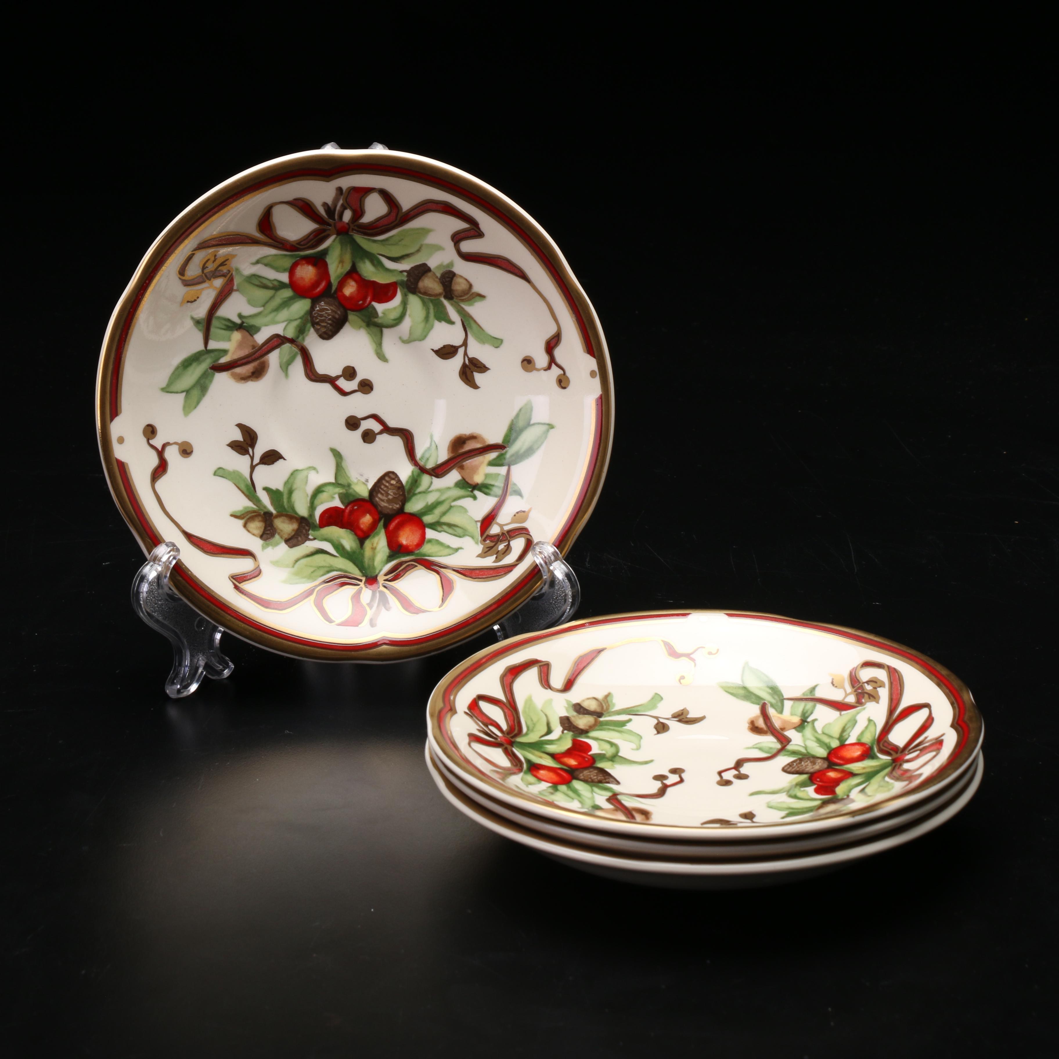 Tiffany & Co. "Tiffany Garland" Ceramic Teacups and Saucers