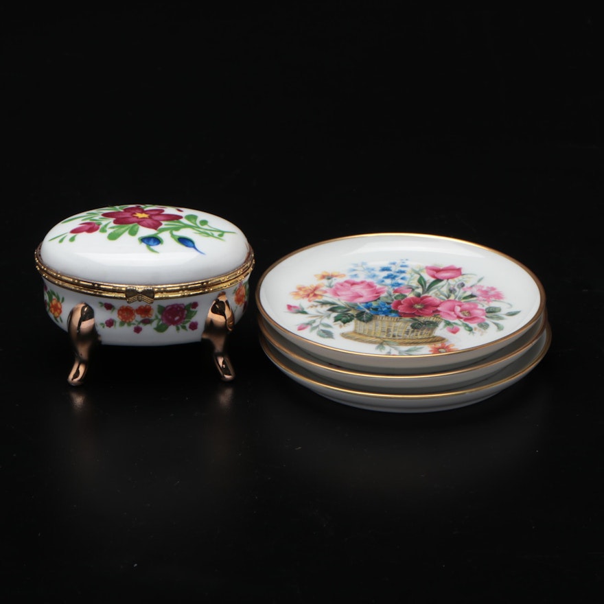 Kaiser Porcelain Coasters and Other Footed Box