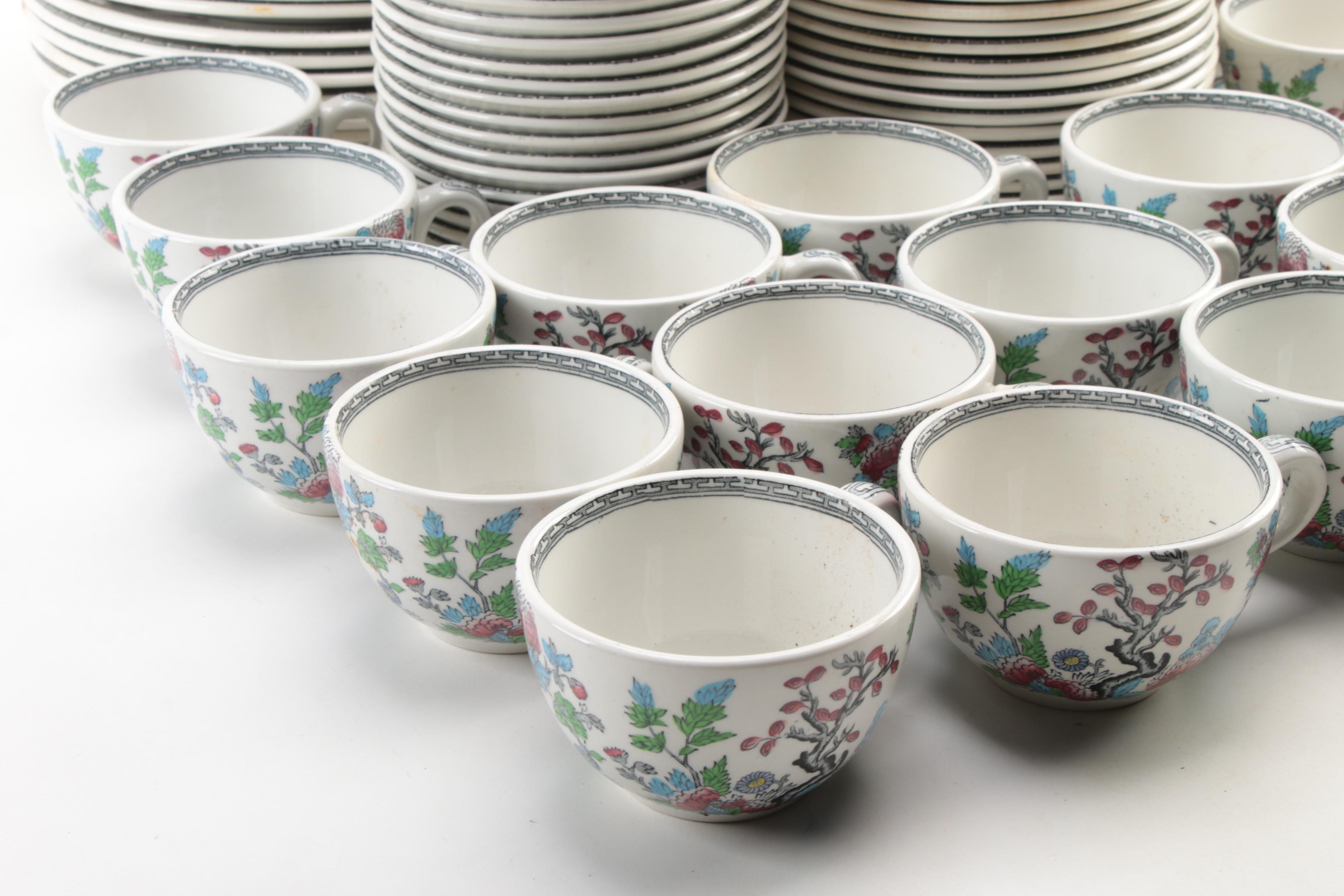 Wood & Sons "Indian Tree" Ironstone Dinnerware, Early to Mid 20th Century