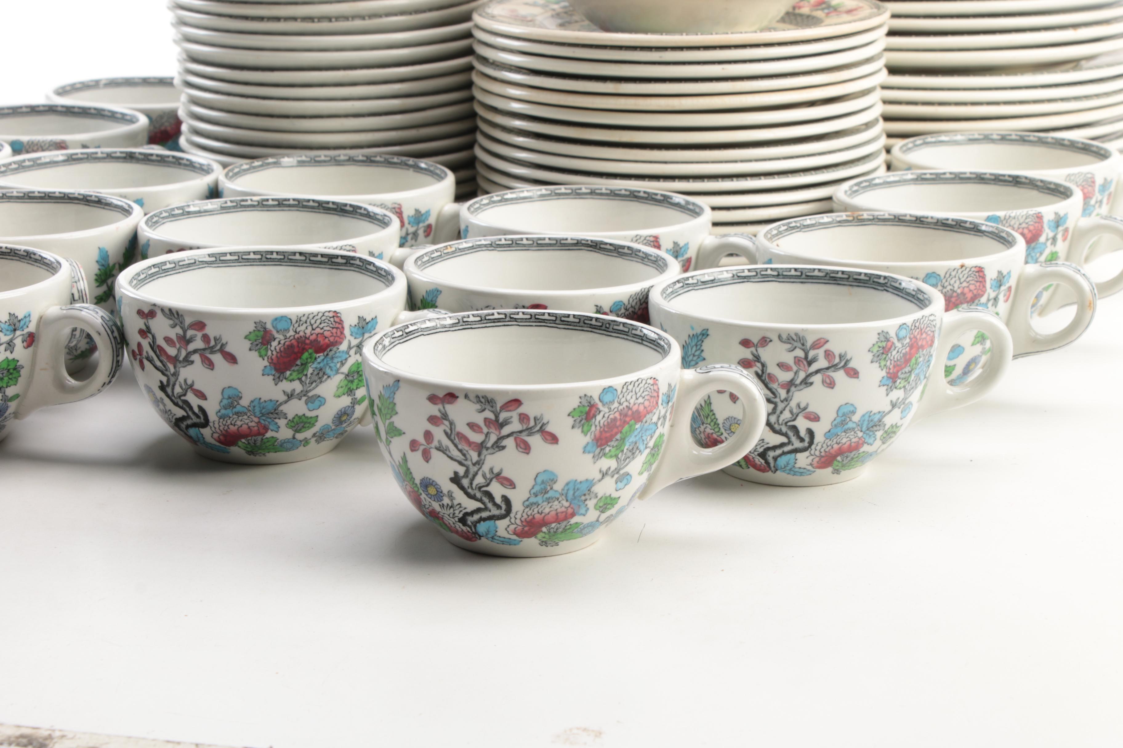 Wood & Sons "Indian Tree" Ironstone Dinnerware, Early to Mid 20th Century