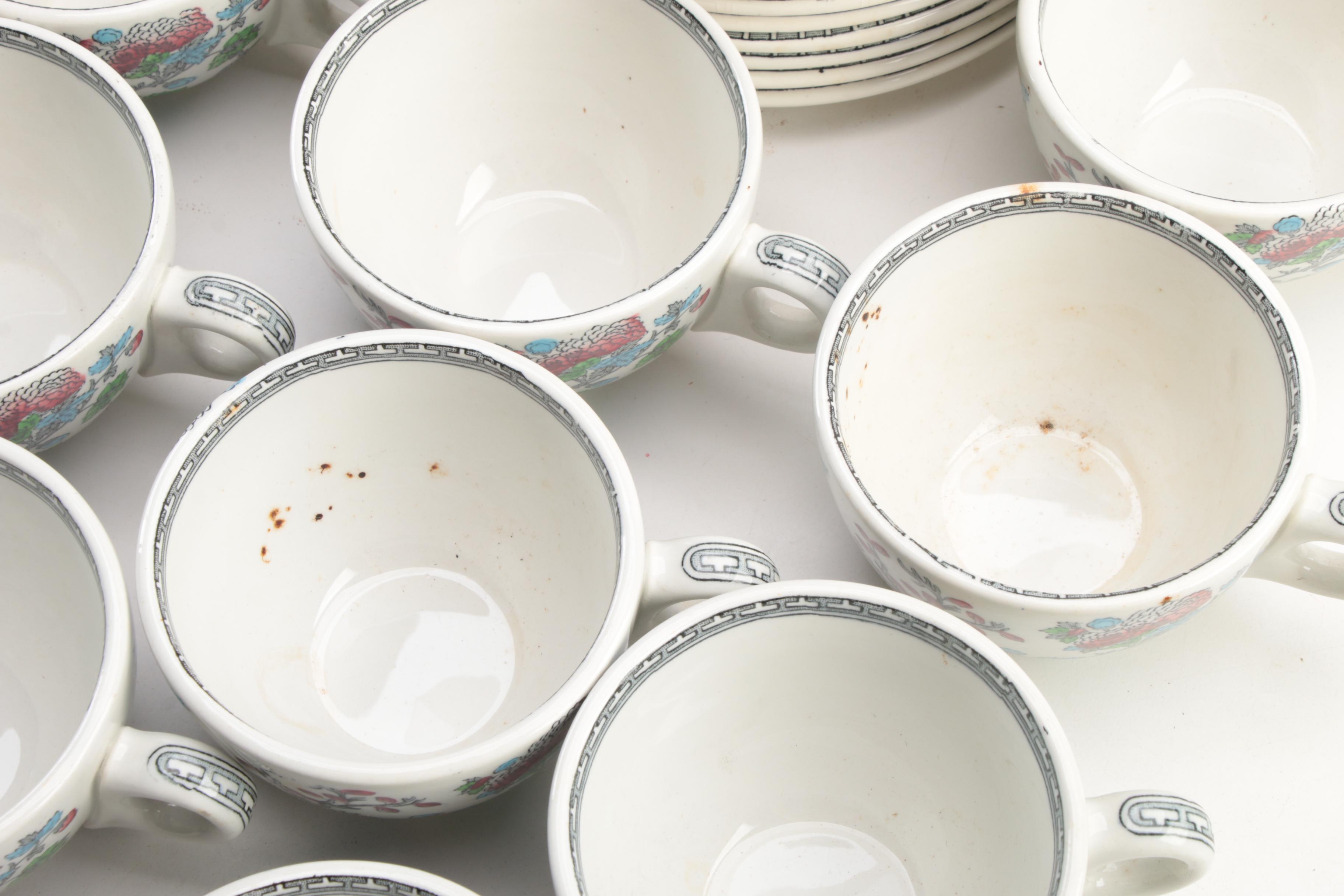 Wood & Sons "Indian Tree" Ironstone Dinnerware, Early to Mid 20th Century