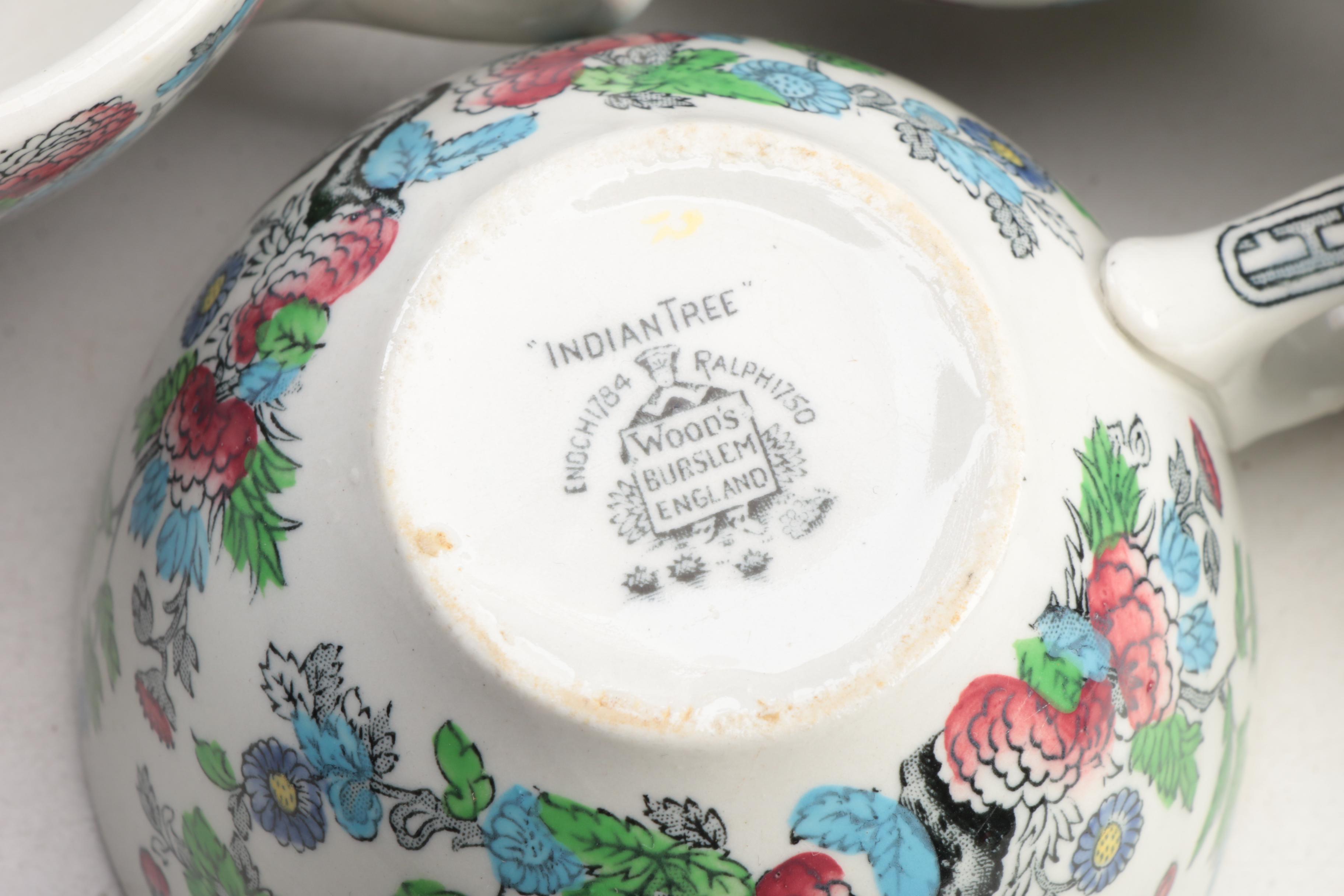 Wood & Sons "Indian Tree" Ironstone Dinnerware, Early to Mid 20th Century