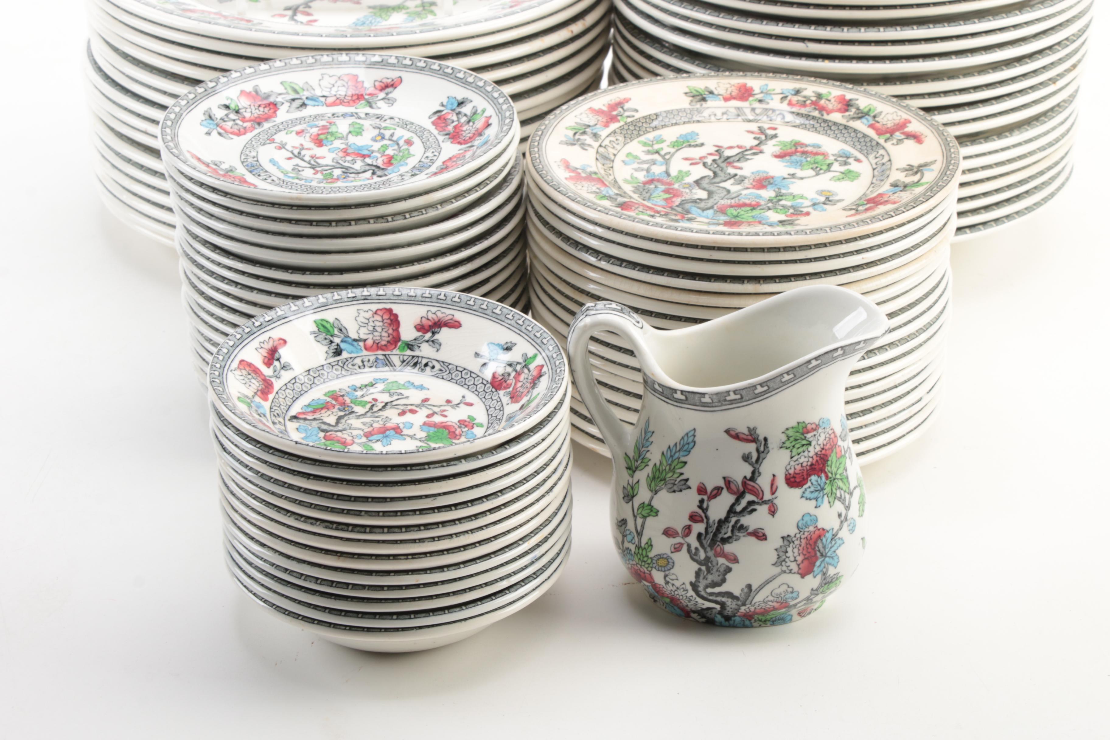 Wood & Sons "Indian Tree" Ironstone Dinnerware, Early to Mid 20th Century