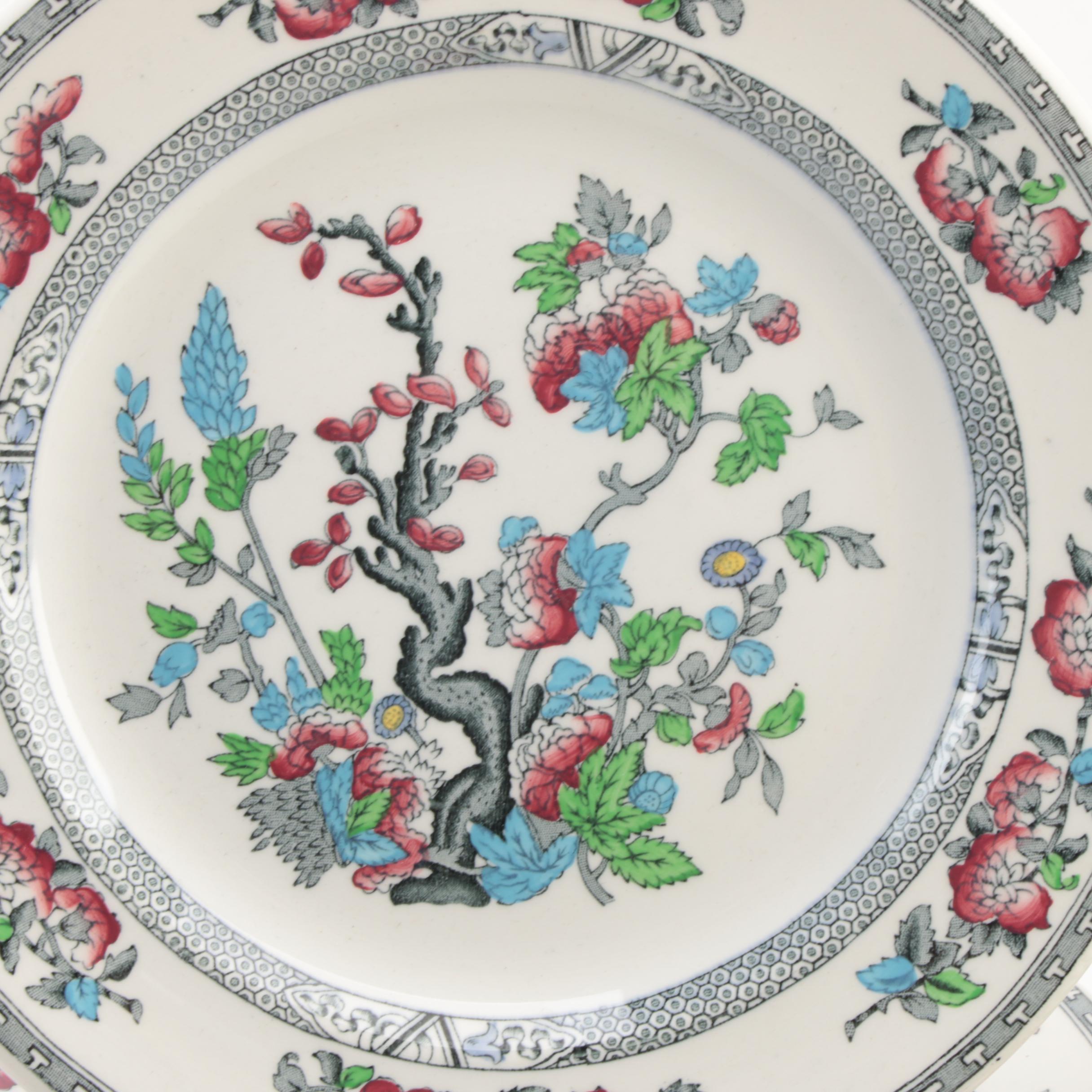 Wood & Sons "Indian Tree" Ironstone Dinnerware, Early to Mid 20th Century