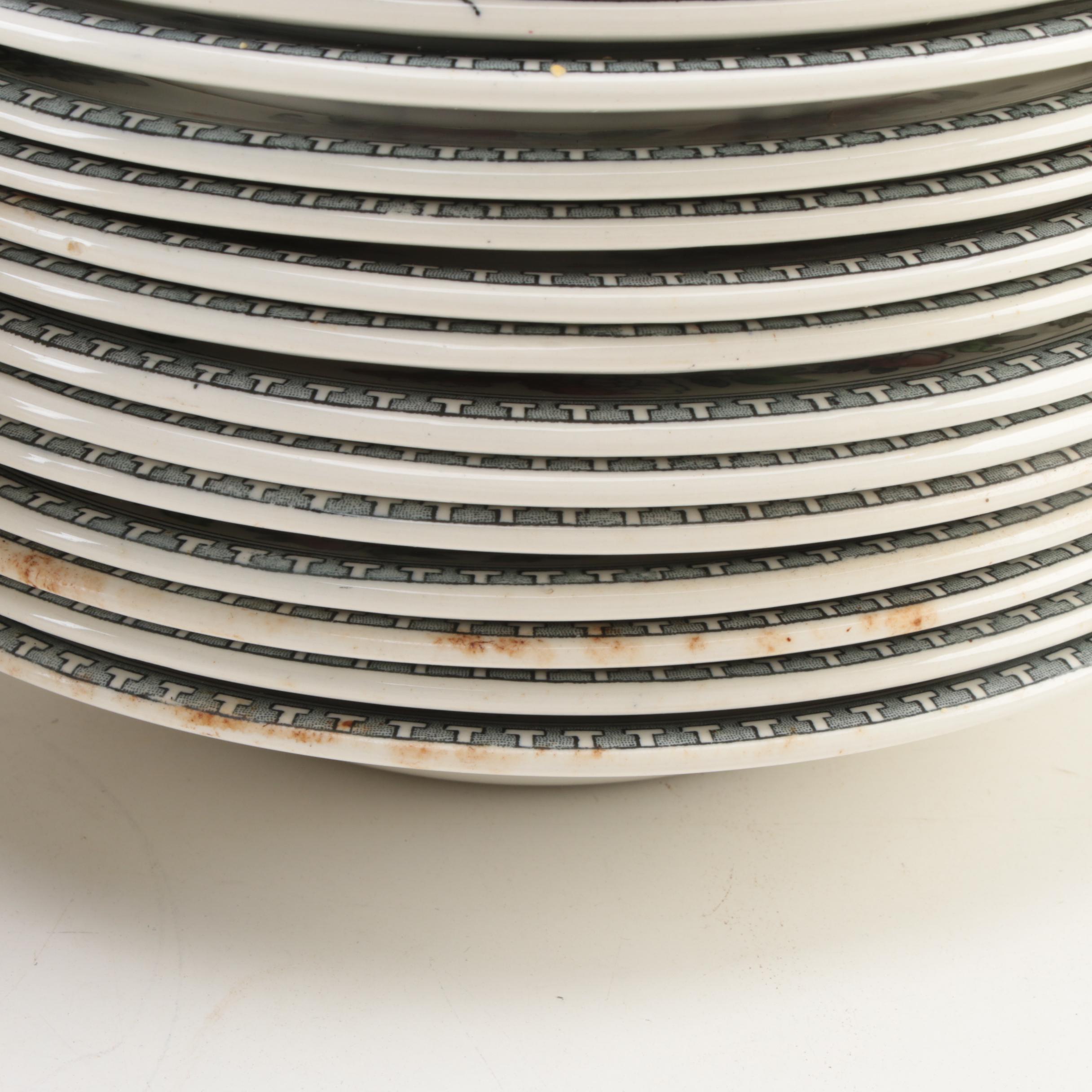 Wood & Sons "Indian Tree" Ironstone Dinnerware, Early to Mid 20th Century