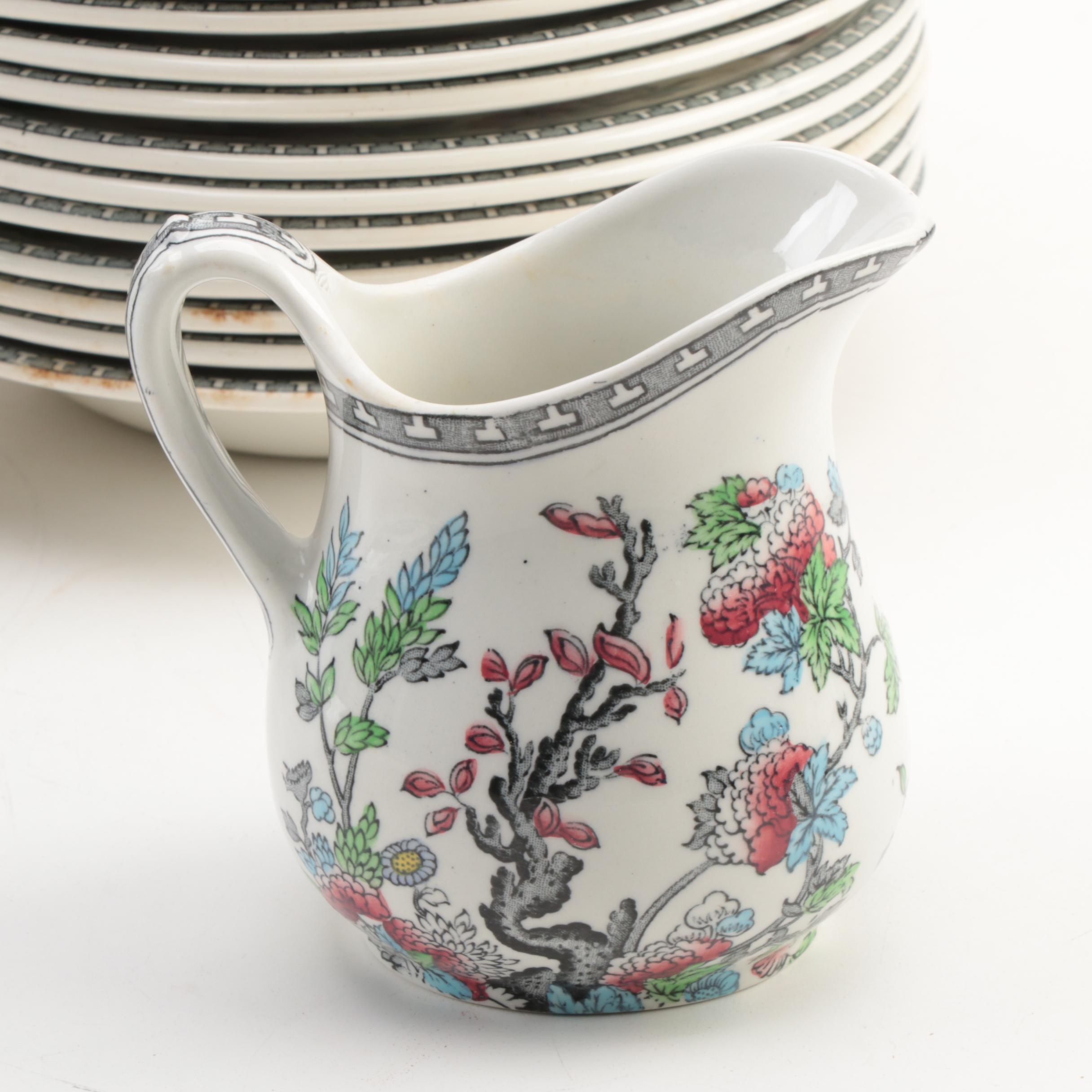 Wood & Sons "Indian Tree" Ironstone Dinnerware, Early to Mid 20th Century