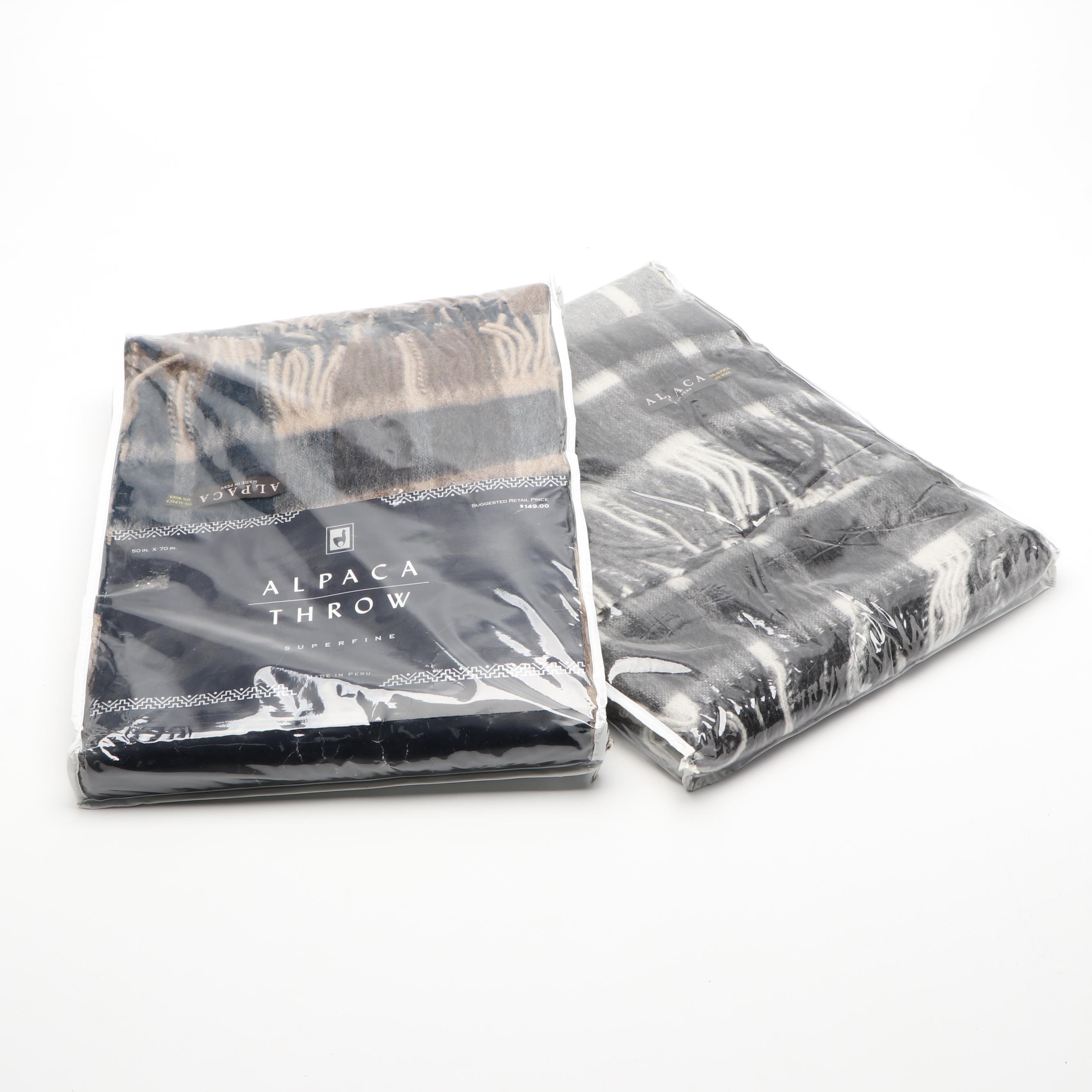 Pair of Peruvian Alpaca Superfine Wool Throws