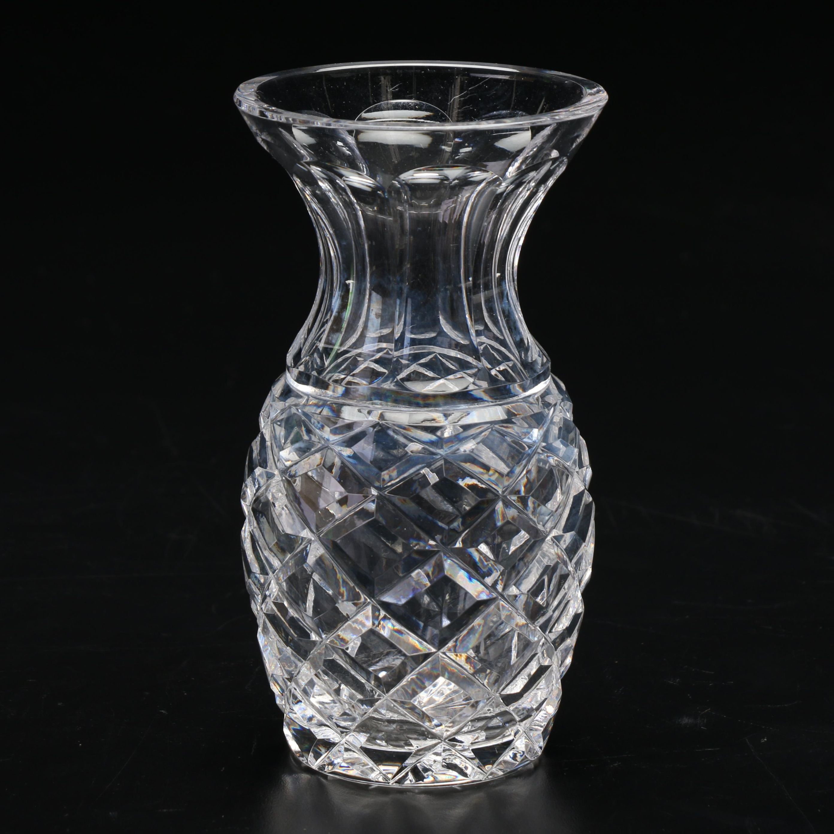 Contemporary Cut Crystal Bud Vase