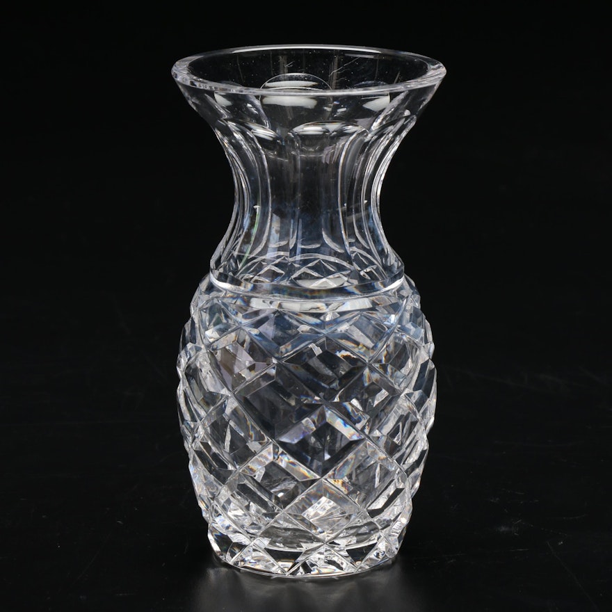 Contemporary Cut Crystal Bud Vase