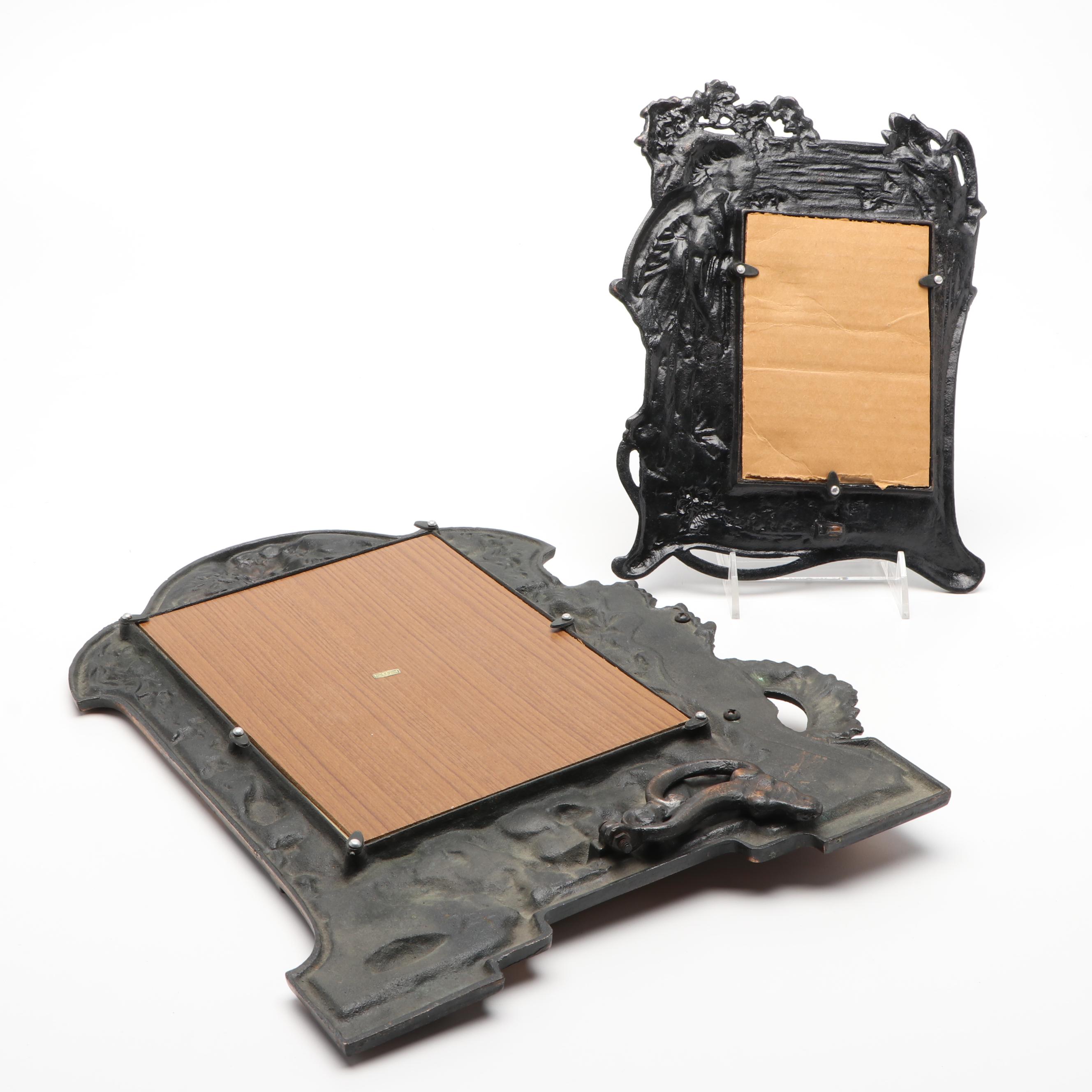 Art Nouveau Style Cast Metal Picture Frames, Mid to Late 20th Century