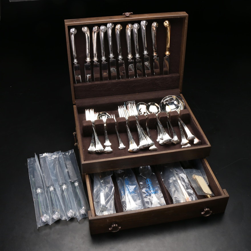 Towle "Contessa" Silver Plate Flatware with Wooden Chest, 1980–1986