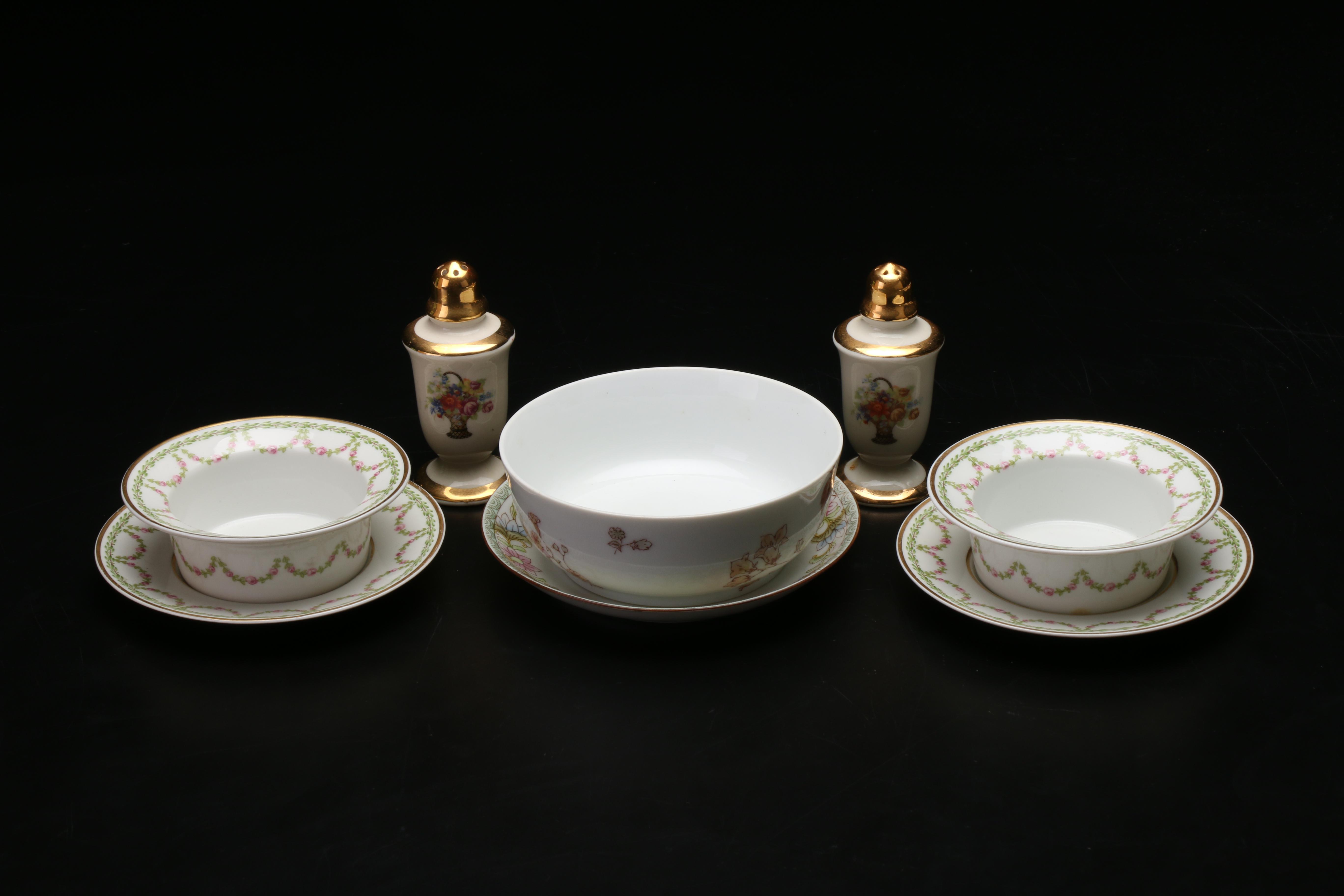Noritake "The Flamengo" Cream Soups with Limoges Custards and Other Tableware