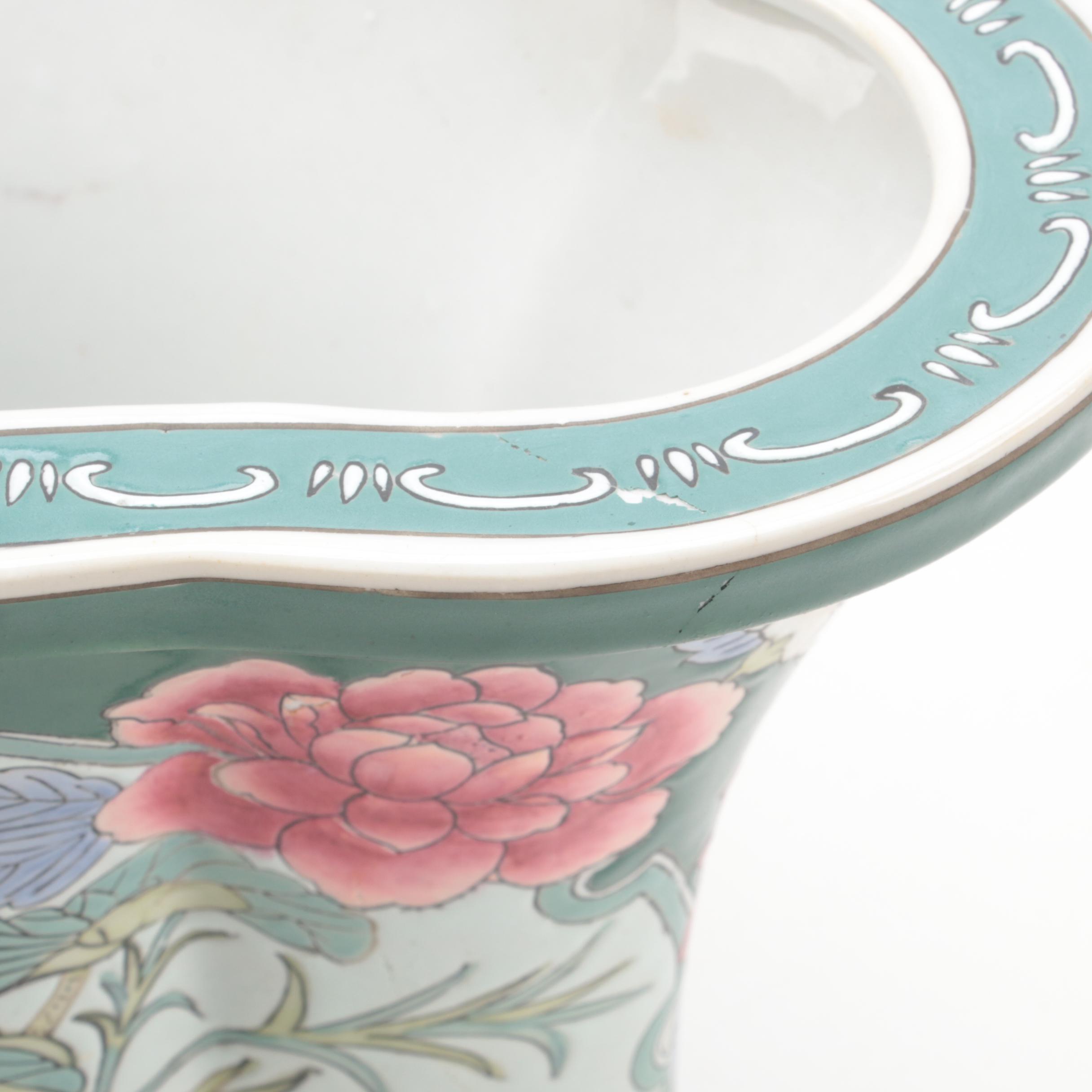 Japanese Imari Style Asymmetrical Quatrefoil Ceramic Planters