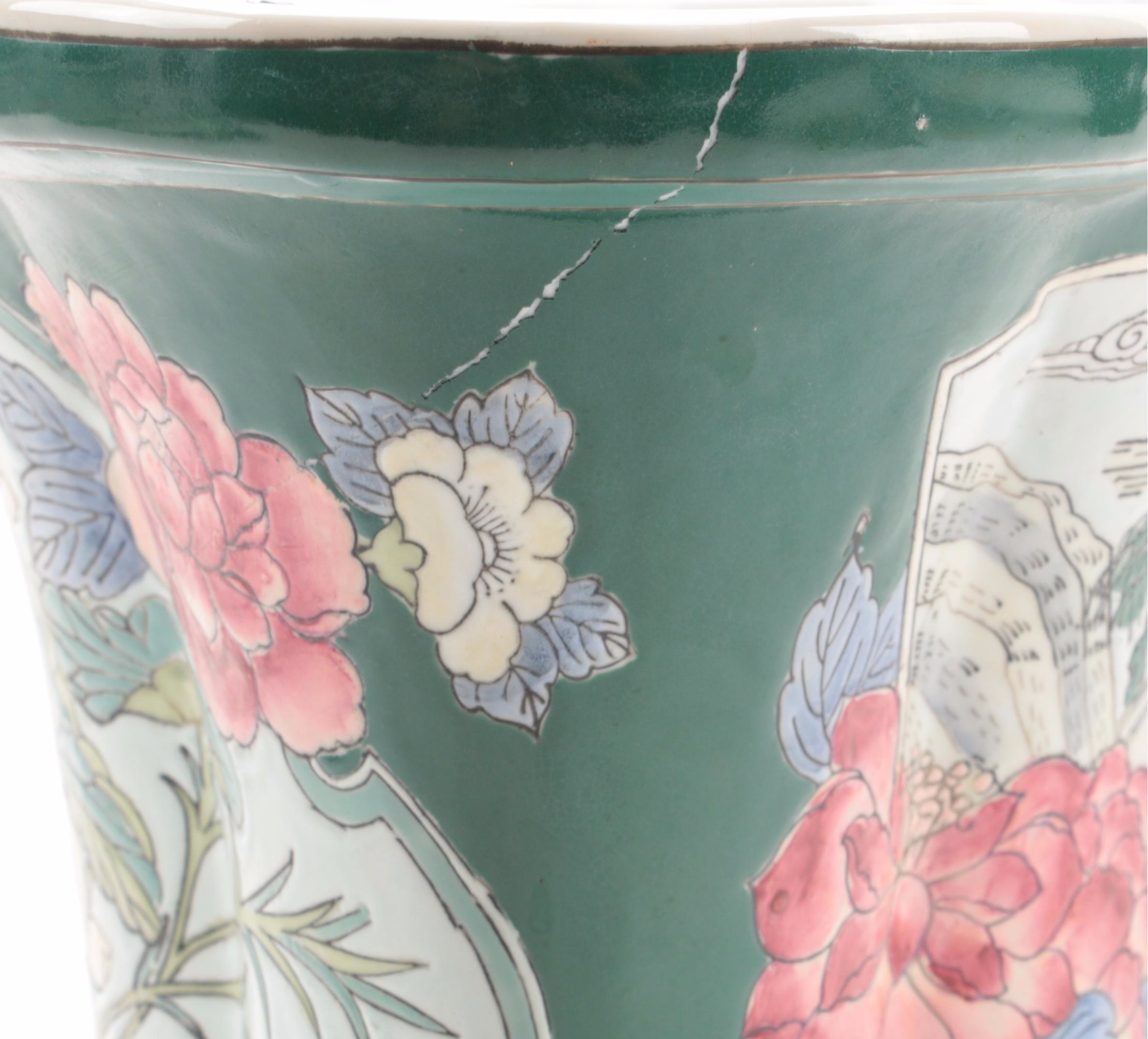 Japanese Imari Style Asymmetrical Quatrefoil Ceramic Planters