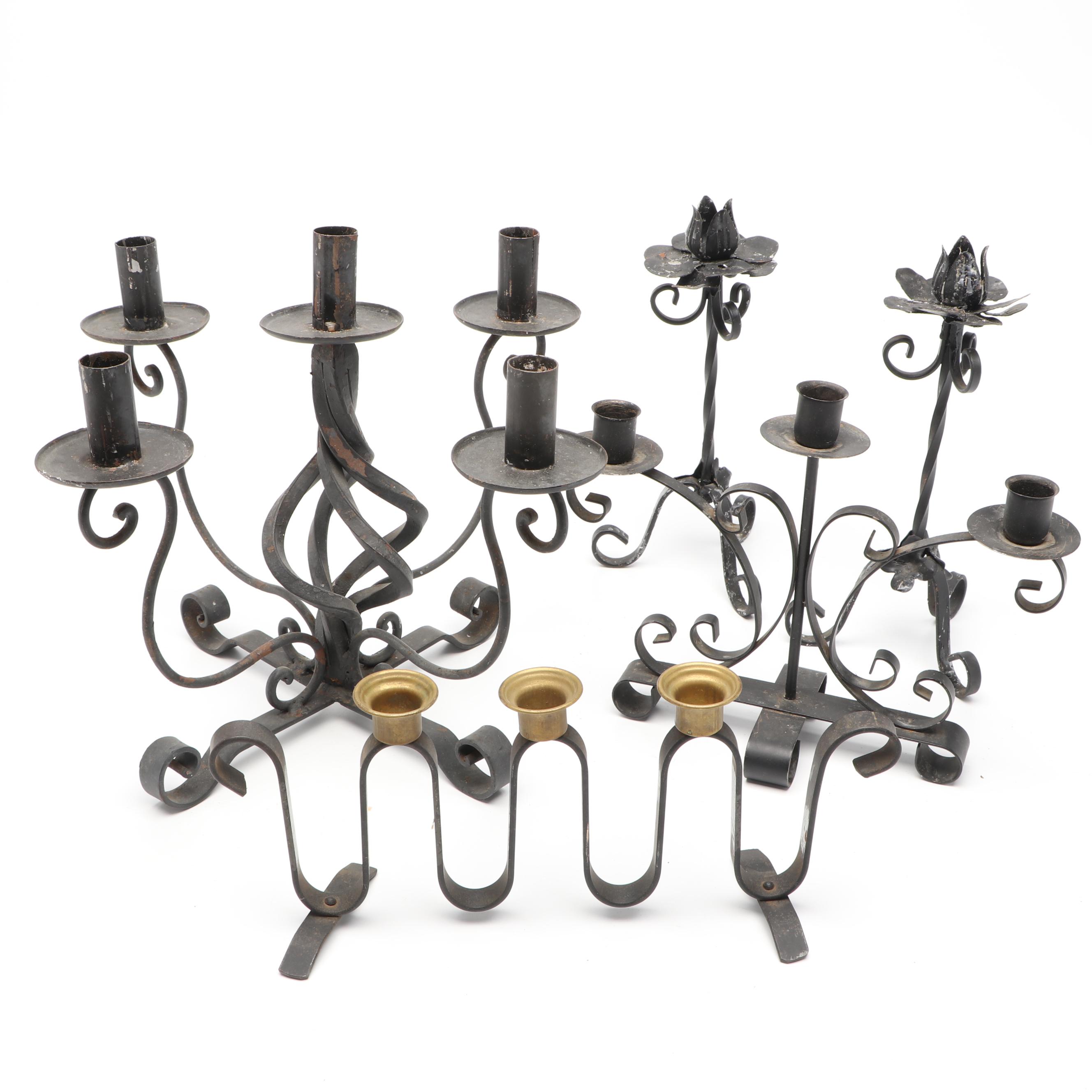 Forged Iron Candlesticks and Candelabras