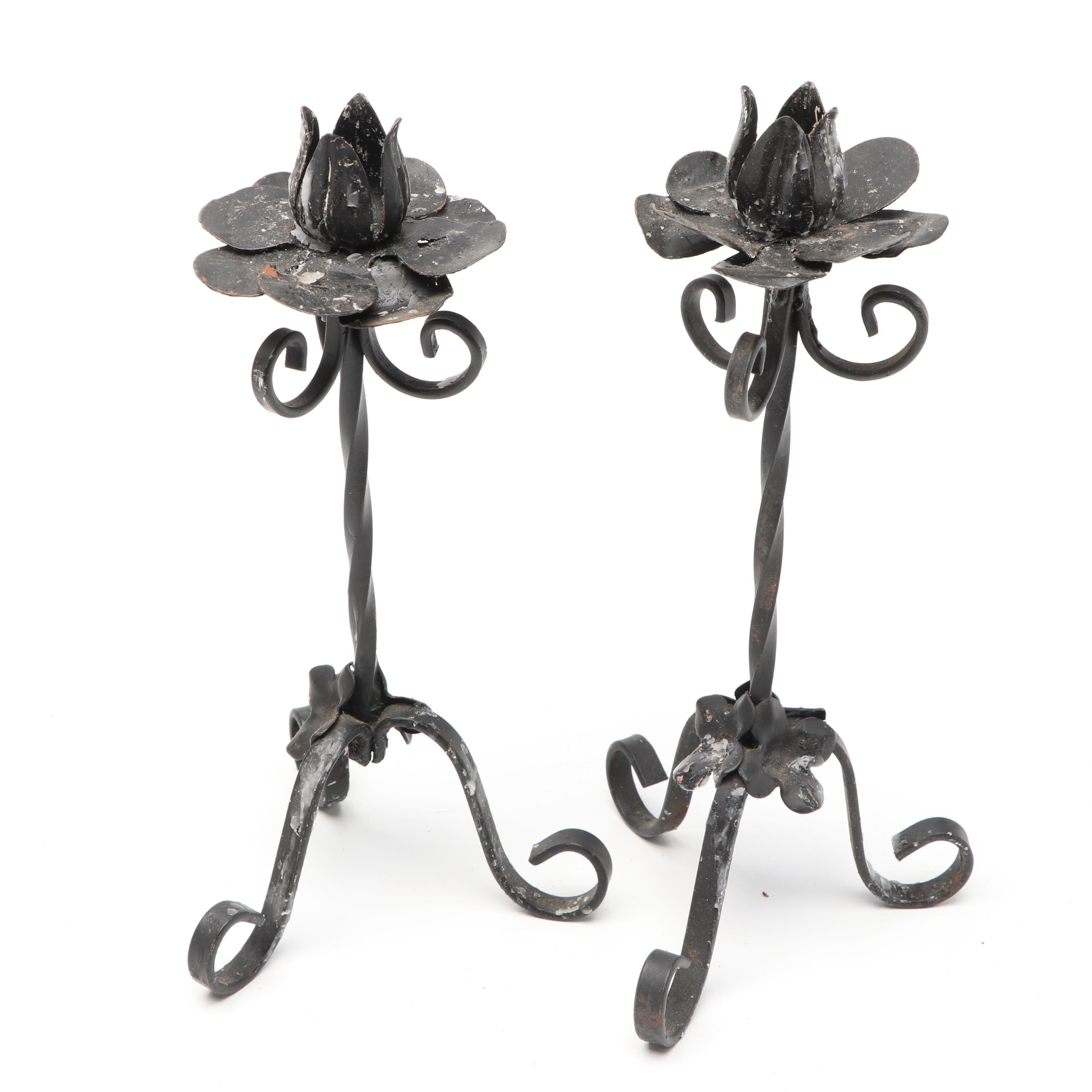 Forged Iron Candlesticks and Candelabras