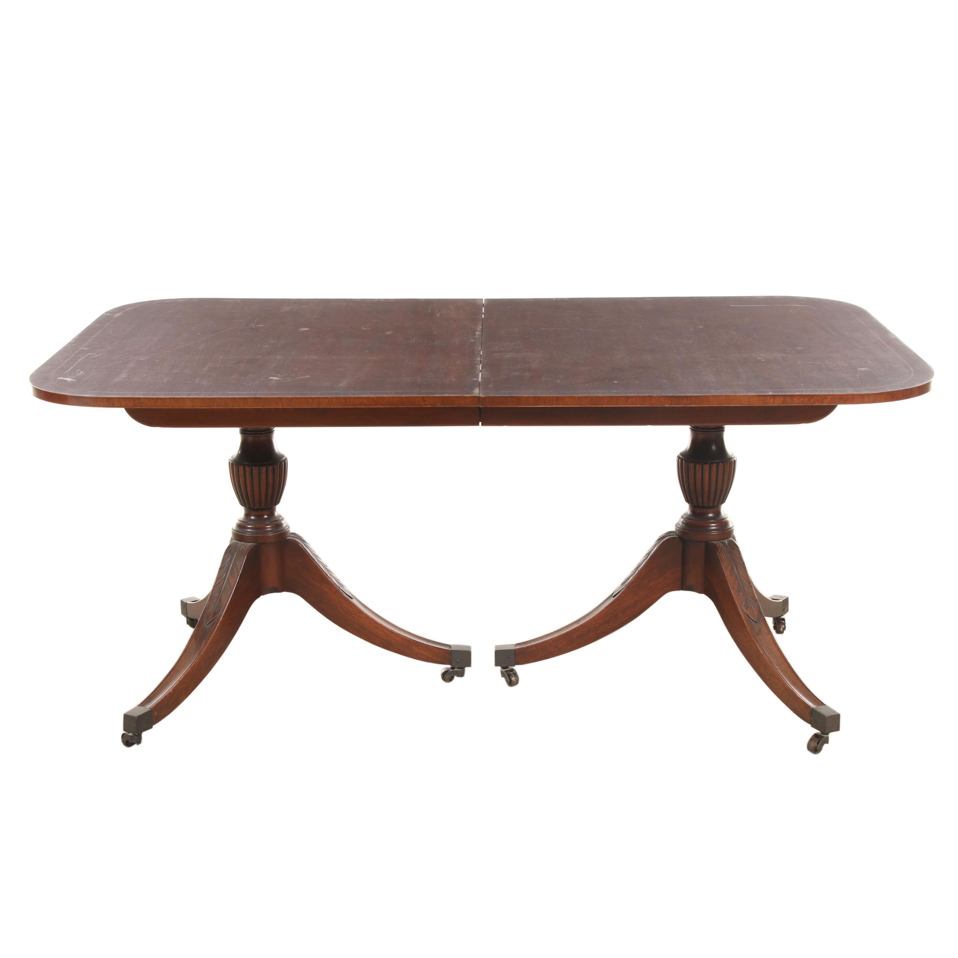 Eldred Wheeler Regency Style Mahogany Dining Table, Mid-20th Century