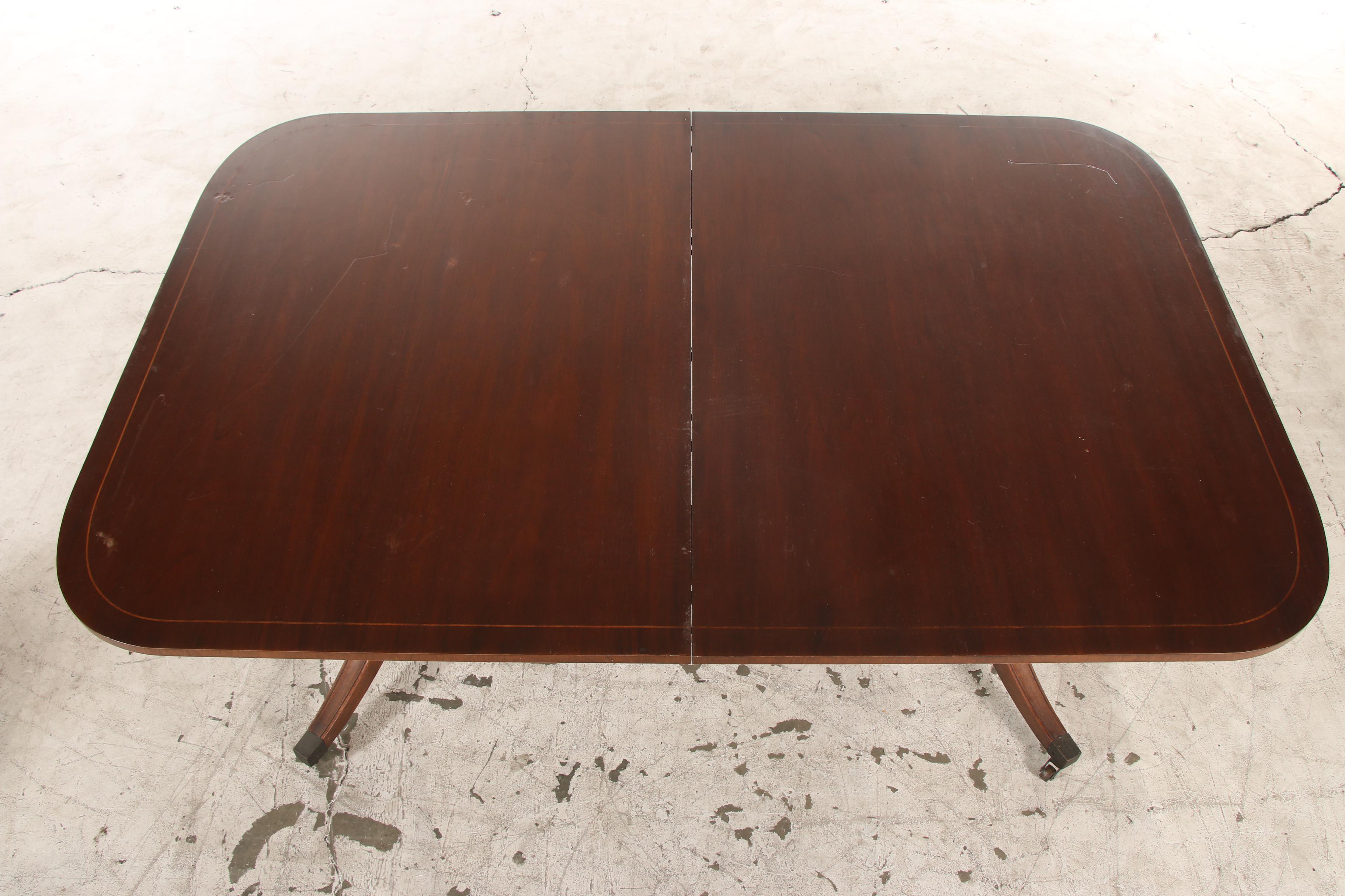 Eldred Wheeler Regency Style Mahogany Dining Table, Mid-20th Century