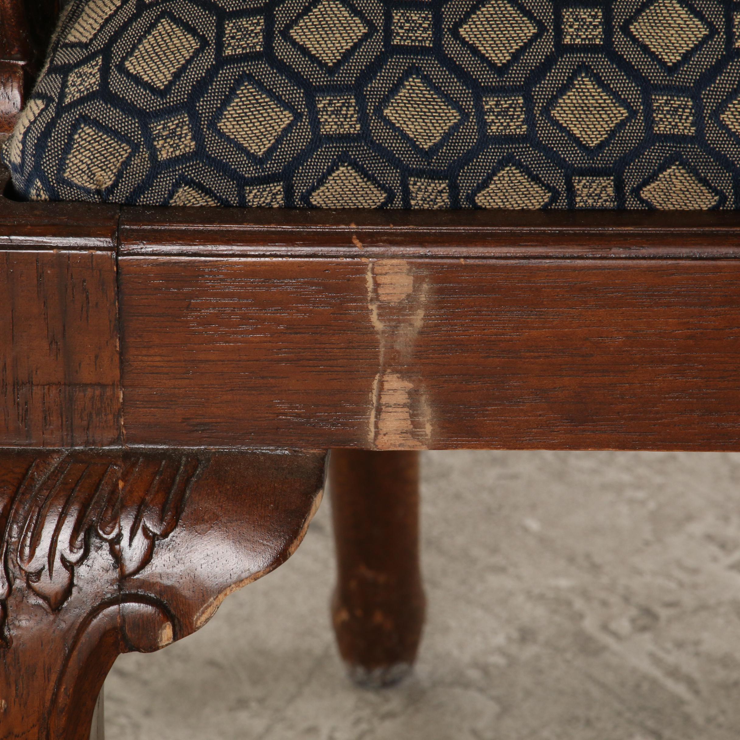 Chippendale Style Mahogany Upholstered Dining Chairs