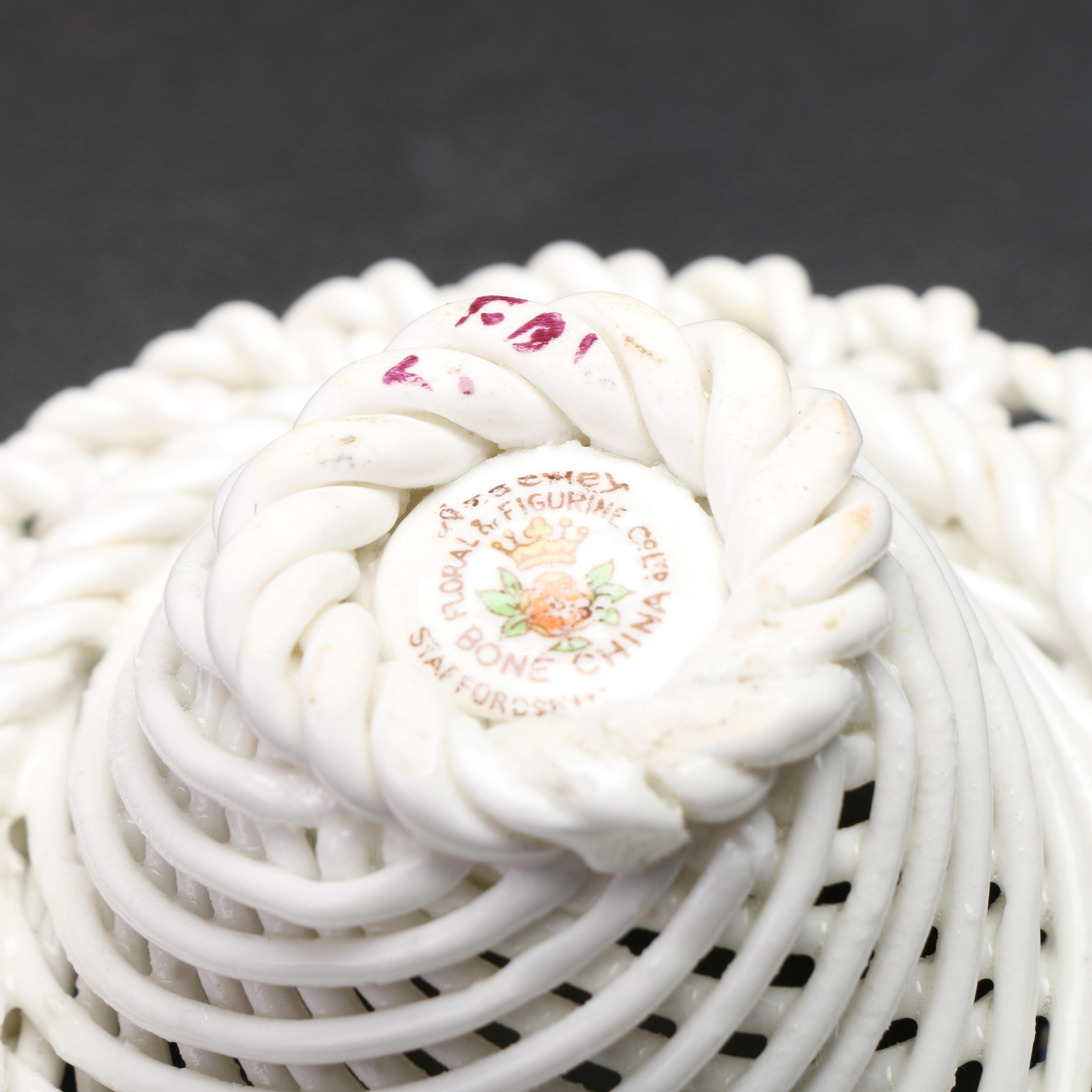 Aynsley Bone China and German Porcelain Floral Baskets, Mid to Late 20th Century