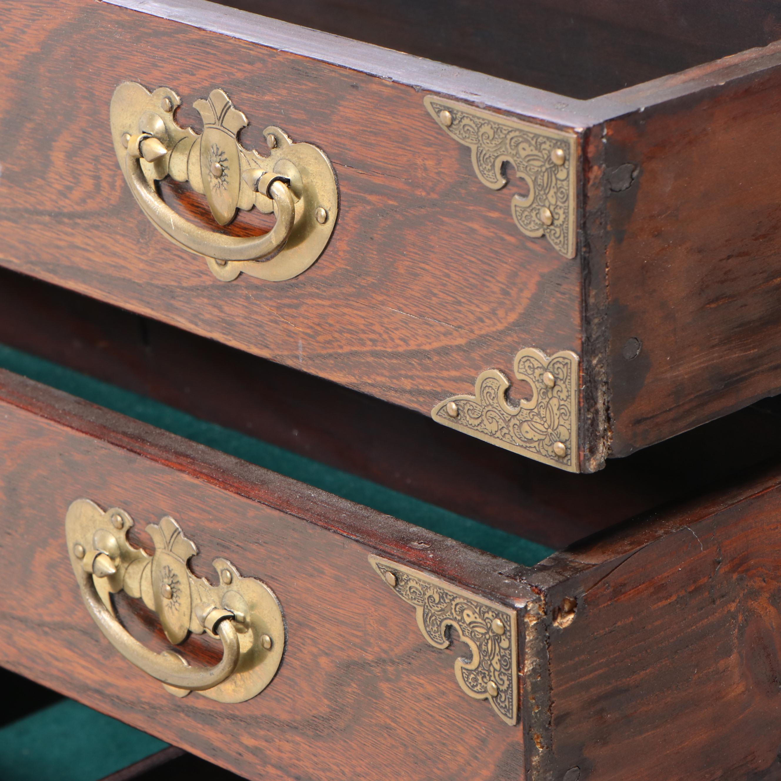Korean Brass-Mounted Elm Five-Drawer Tansu