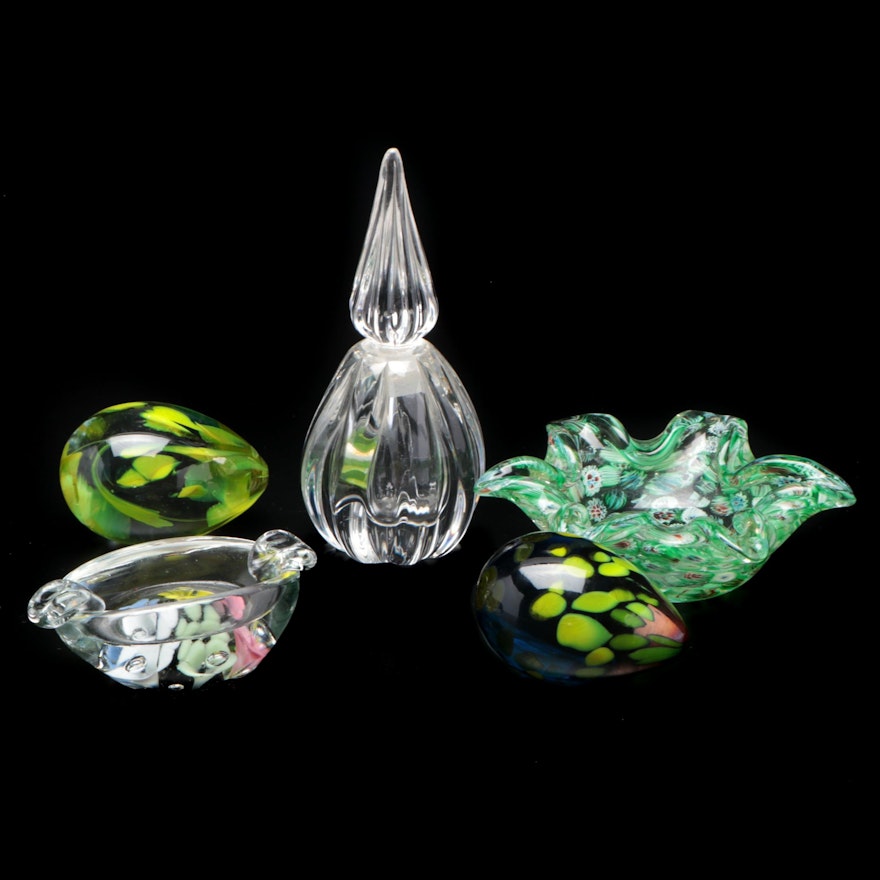 Handblown Glass Perfume Bottle and Art Glass Collection