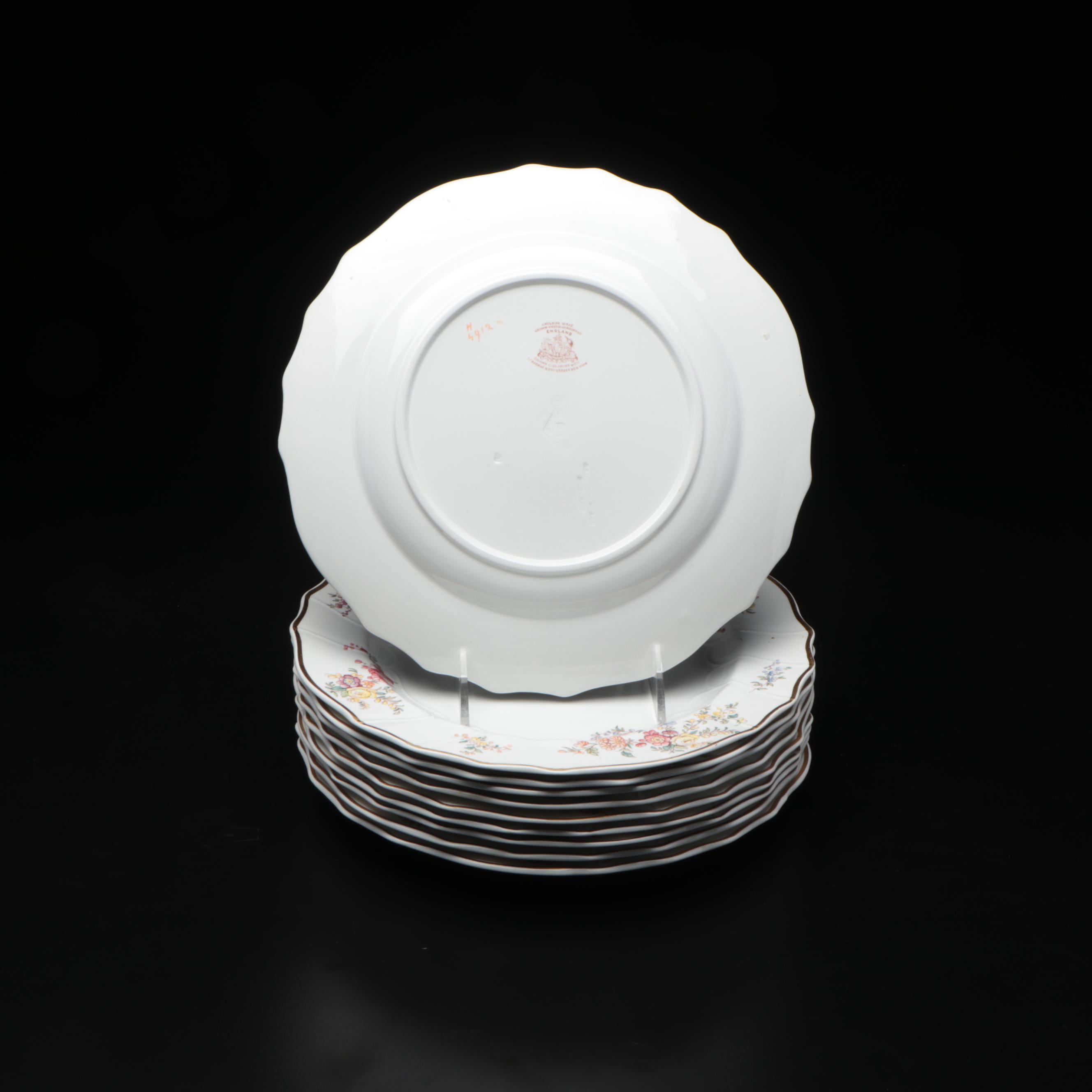 Brown-Westhead, Moore & Co. Porcelain Dinner Plates, Late 19th Century