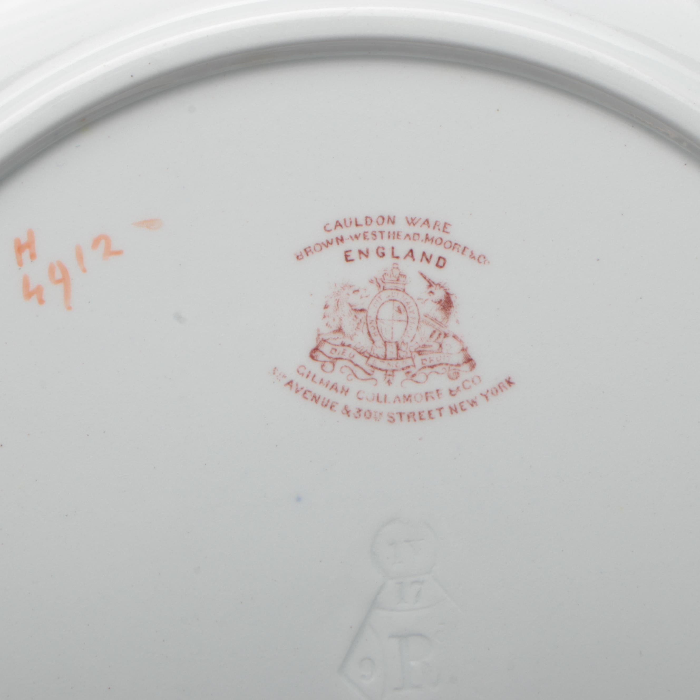 Brown-Westhead, Moore & Co. Porcelain Dinner Plates, Late 19th Century