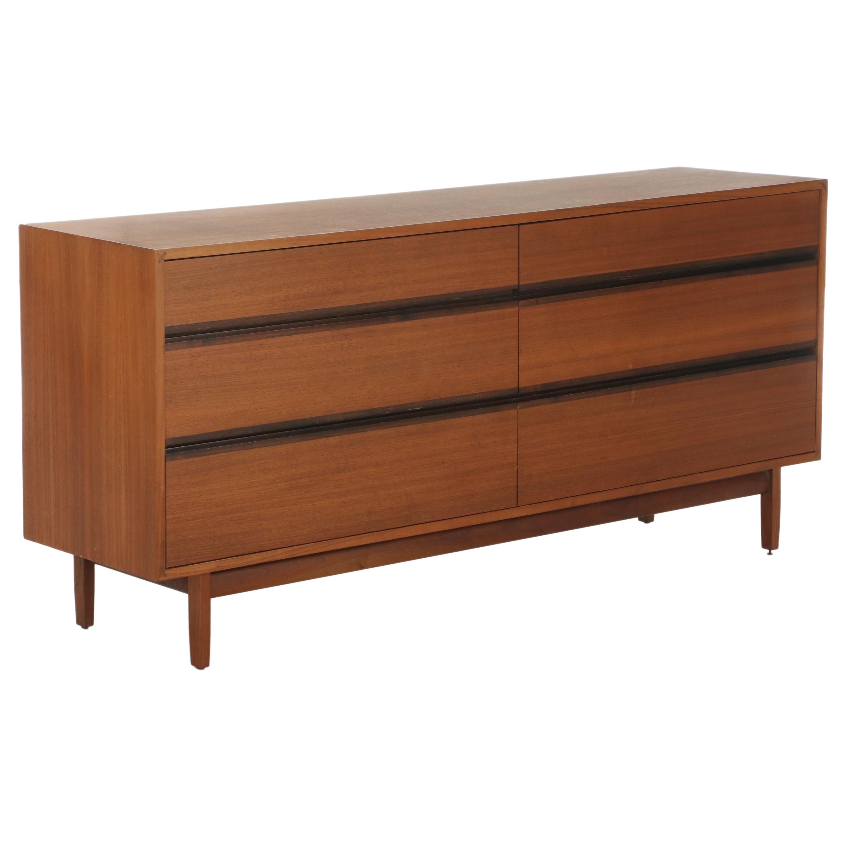 Kipp Stewart for Calvin Mid Century Modern Walnut Dresser