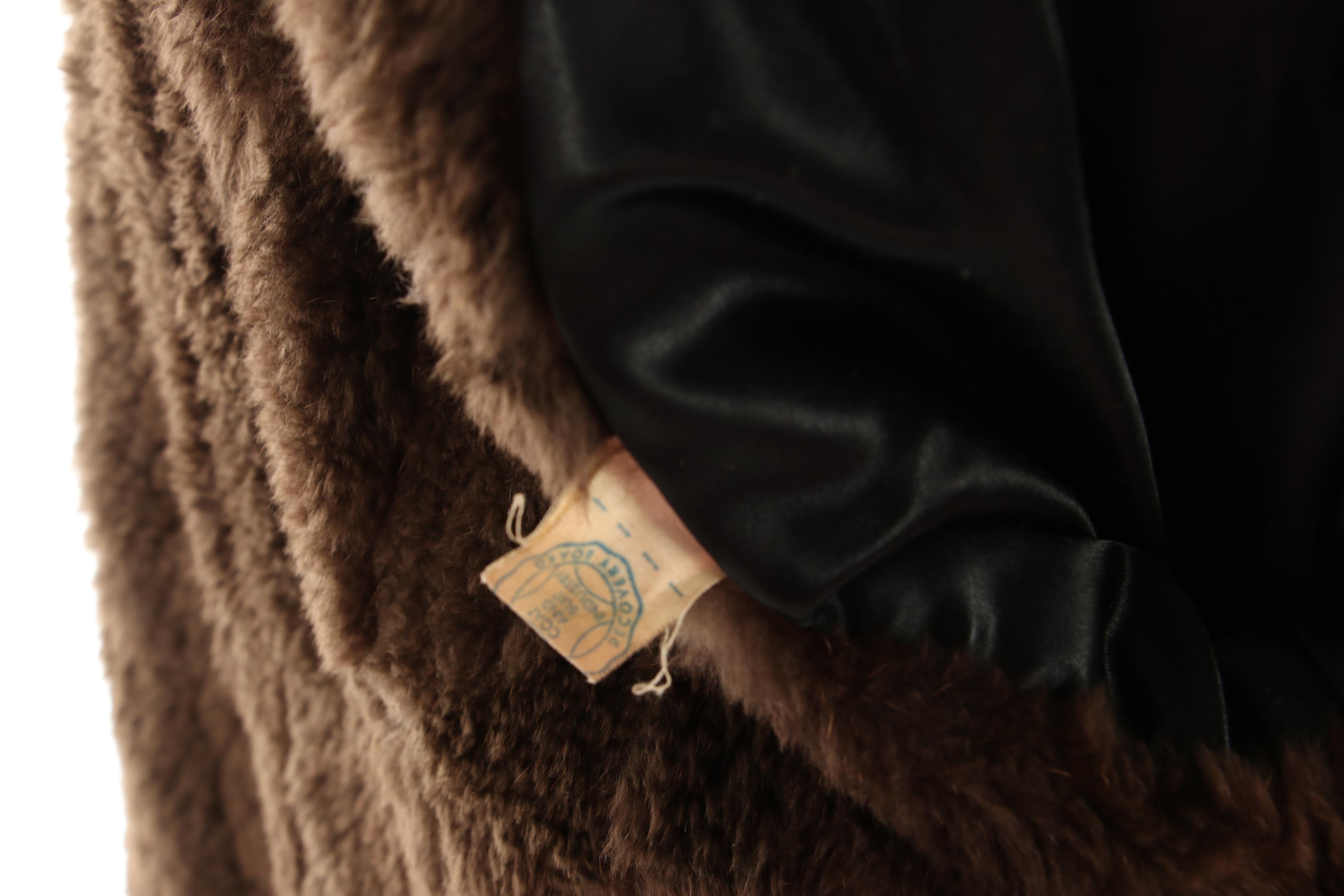 Beaver Fur Lined Wool Hooded Coat, 1960s