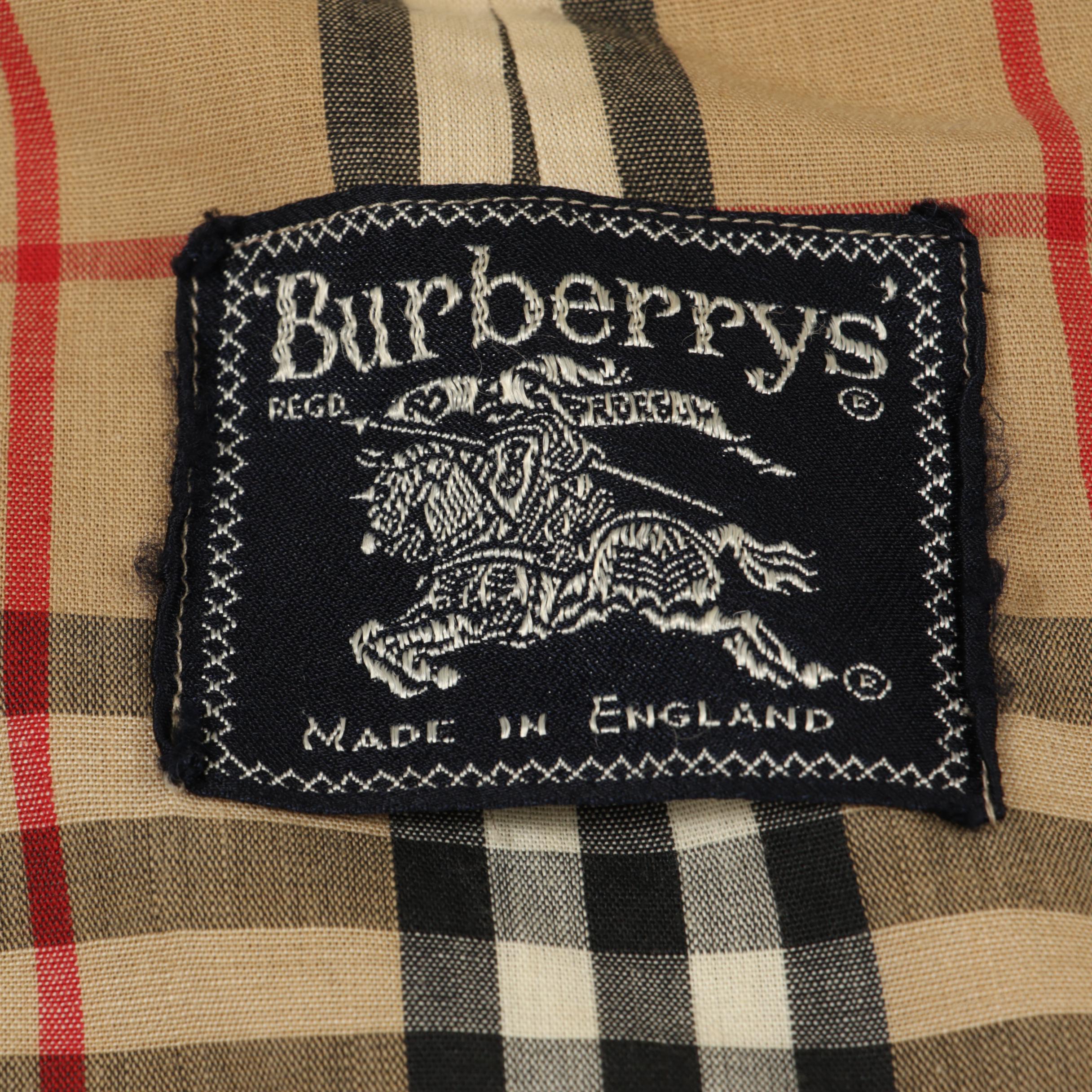 Burberrys Gabardine Car Coat with "House Check" Lining