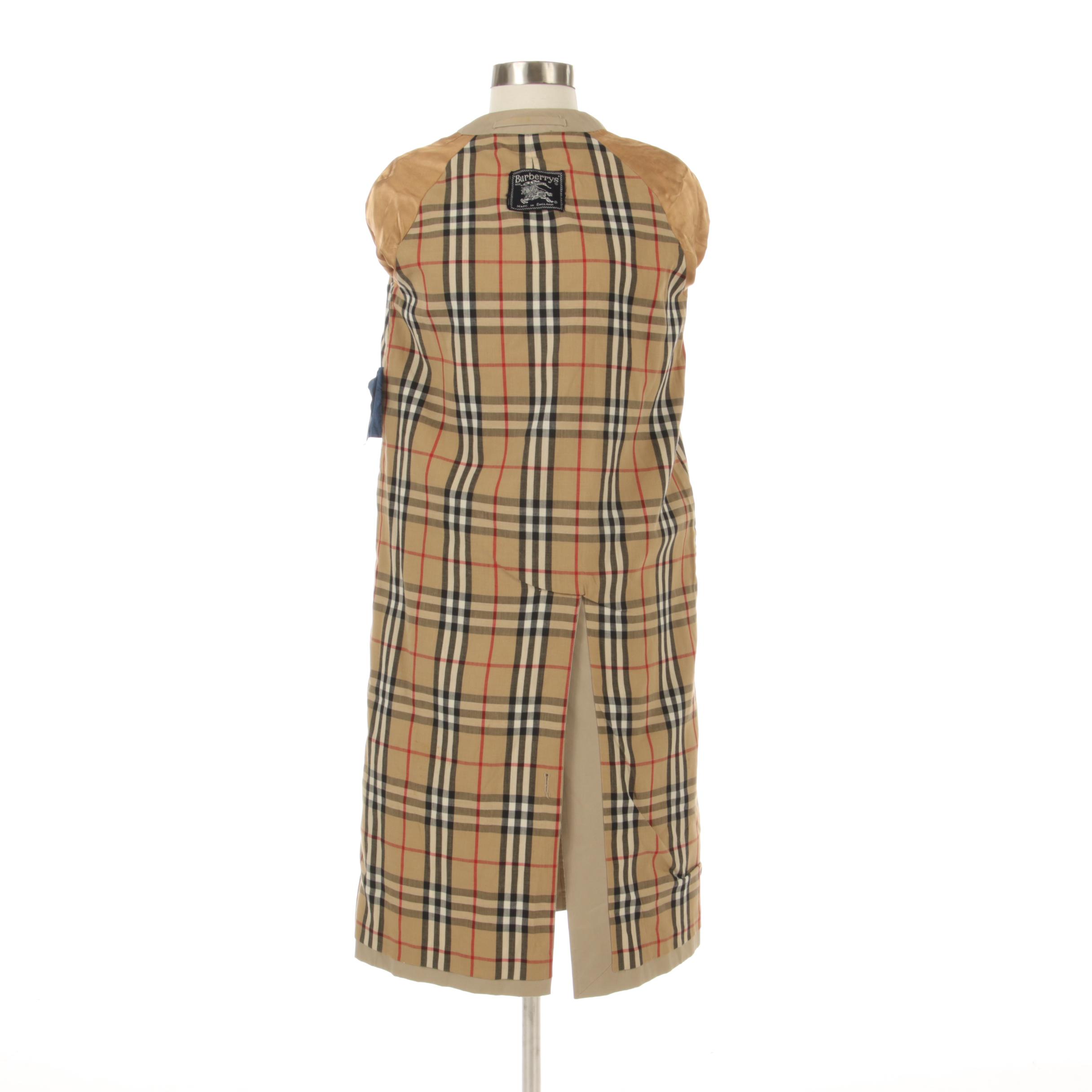 Burberrys Gabardine Car Coat with "House Check" Lining