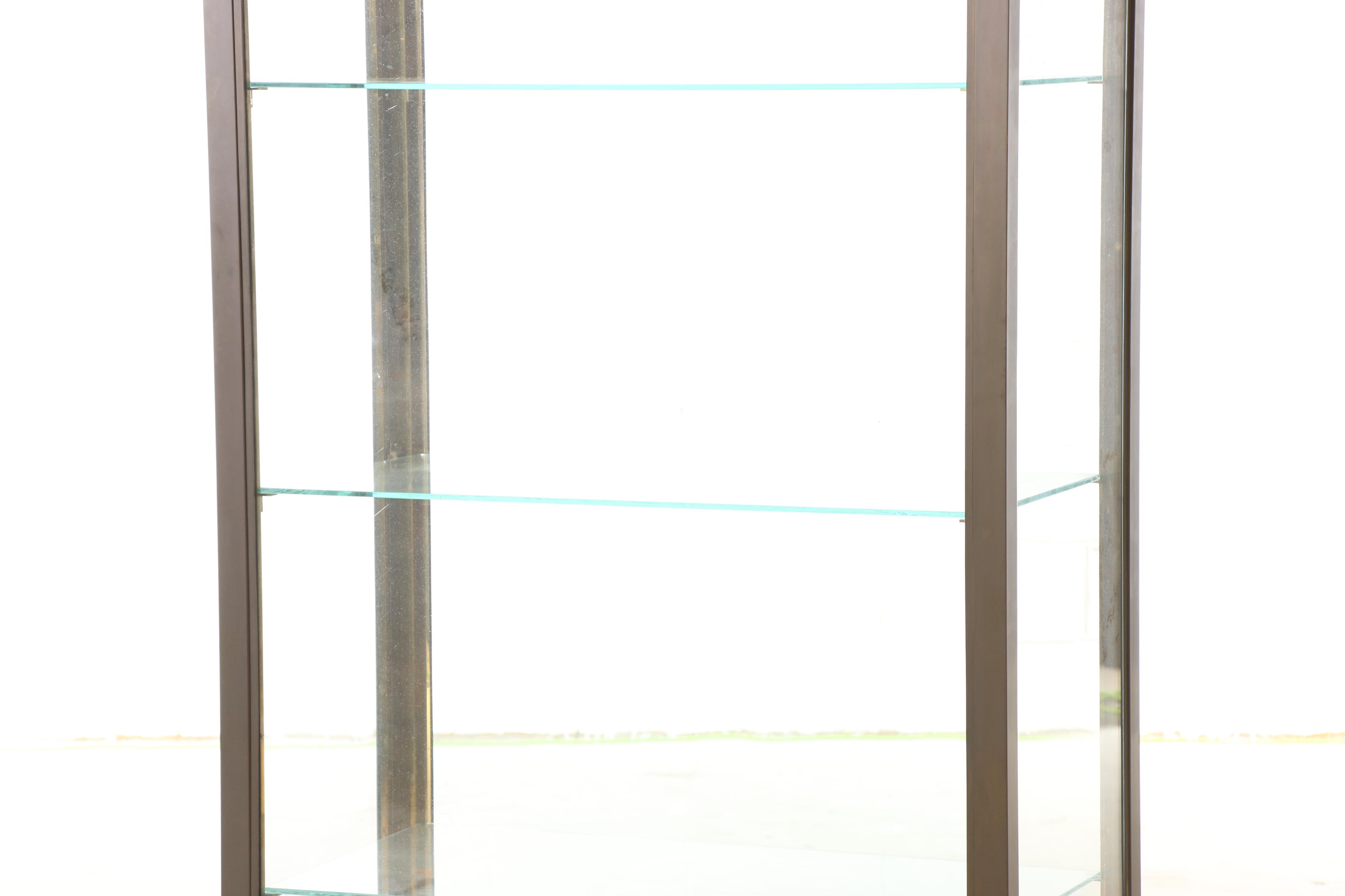 Brass Illuminated Merchandise Display Cabinet, Mid to Late 20th Century