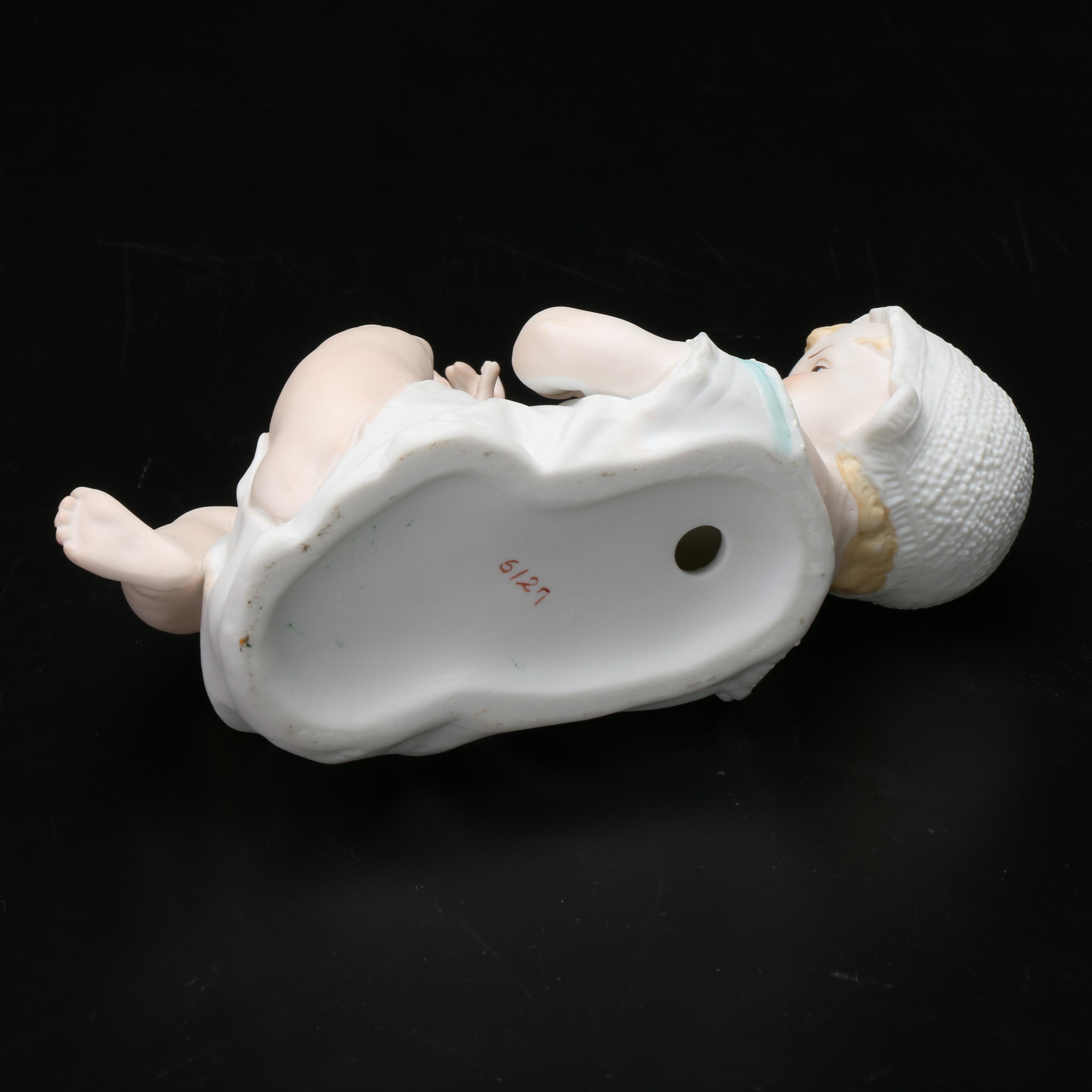 German Bisque Piano Baby, Late 19th Century