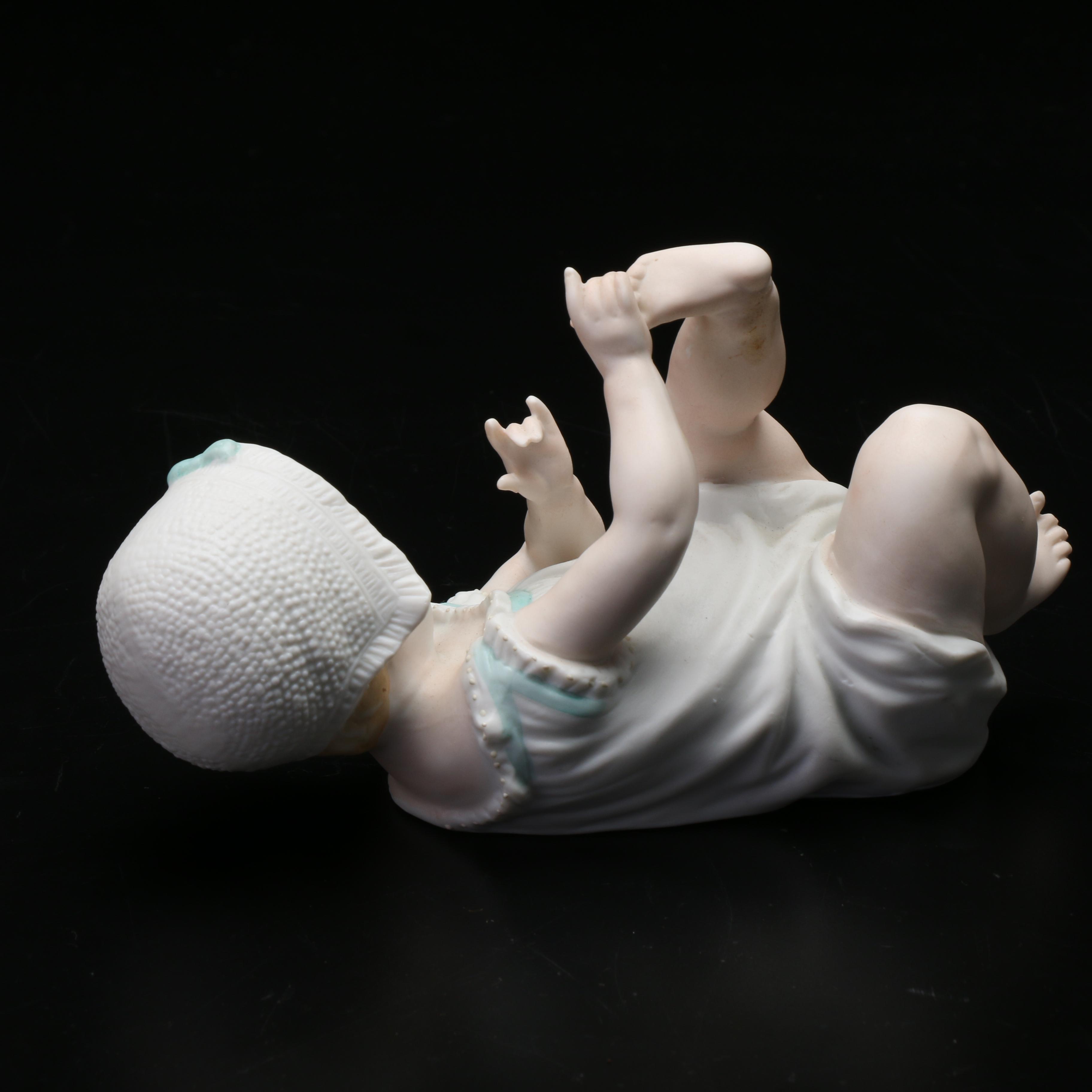 German Bisque Piano Baby, Late 19th Century