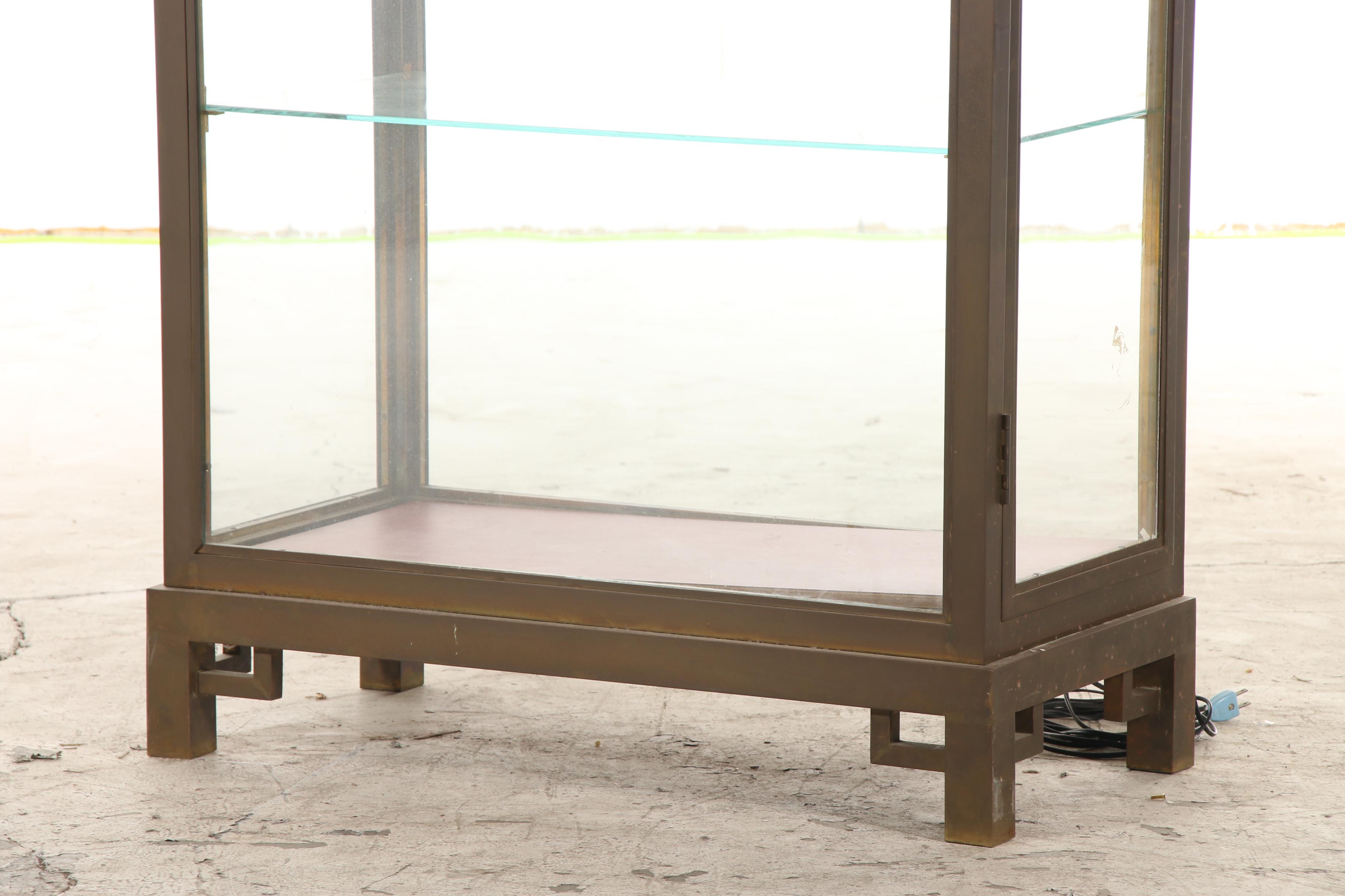 Brass Illuminated Merchandise Display Cabinet