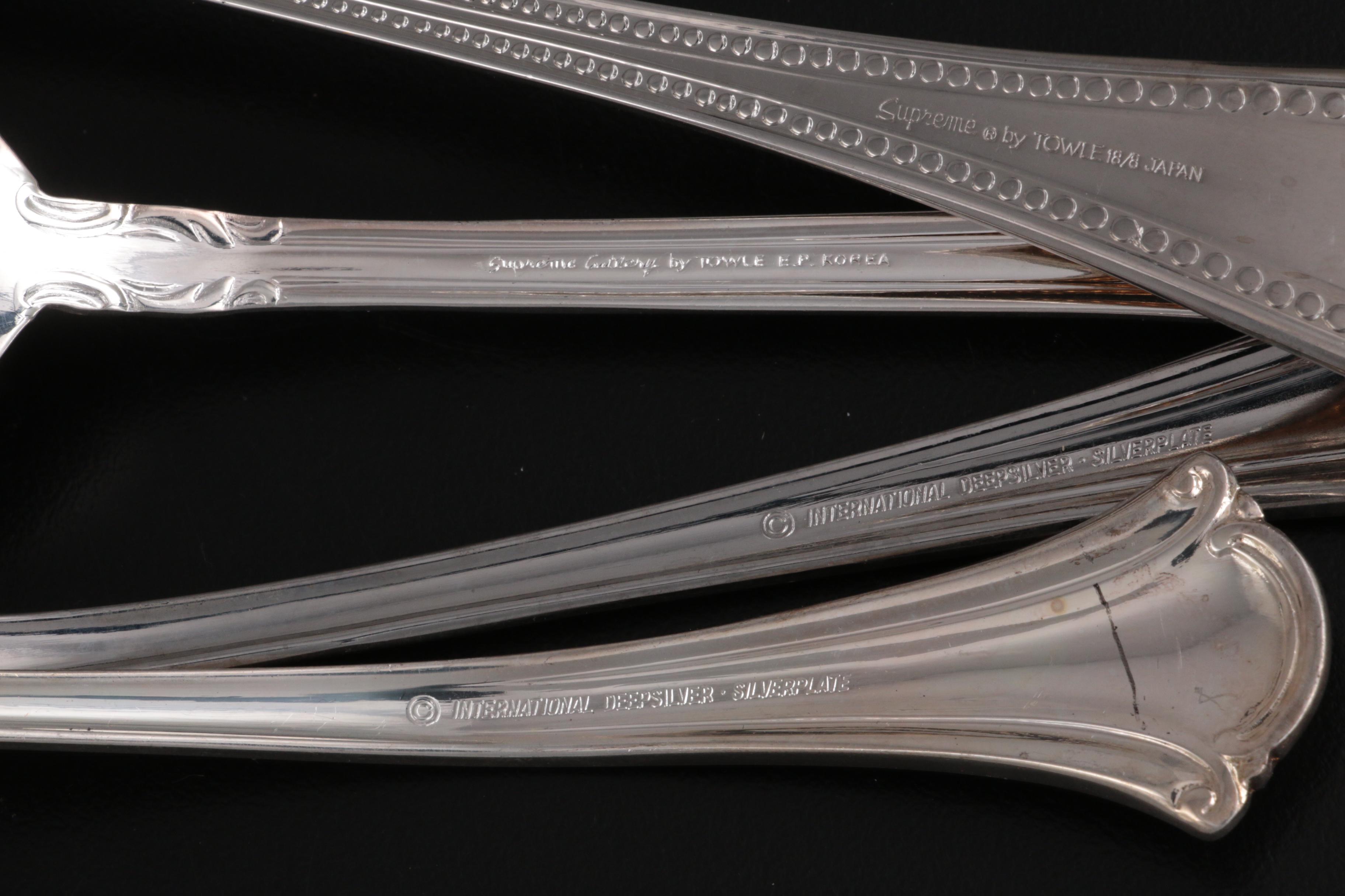 International Silver "Serenity" Silver Plate Flatware with Other Towle Utensils