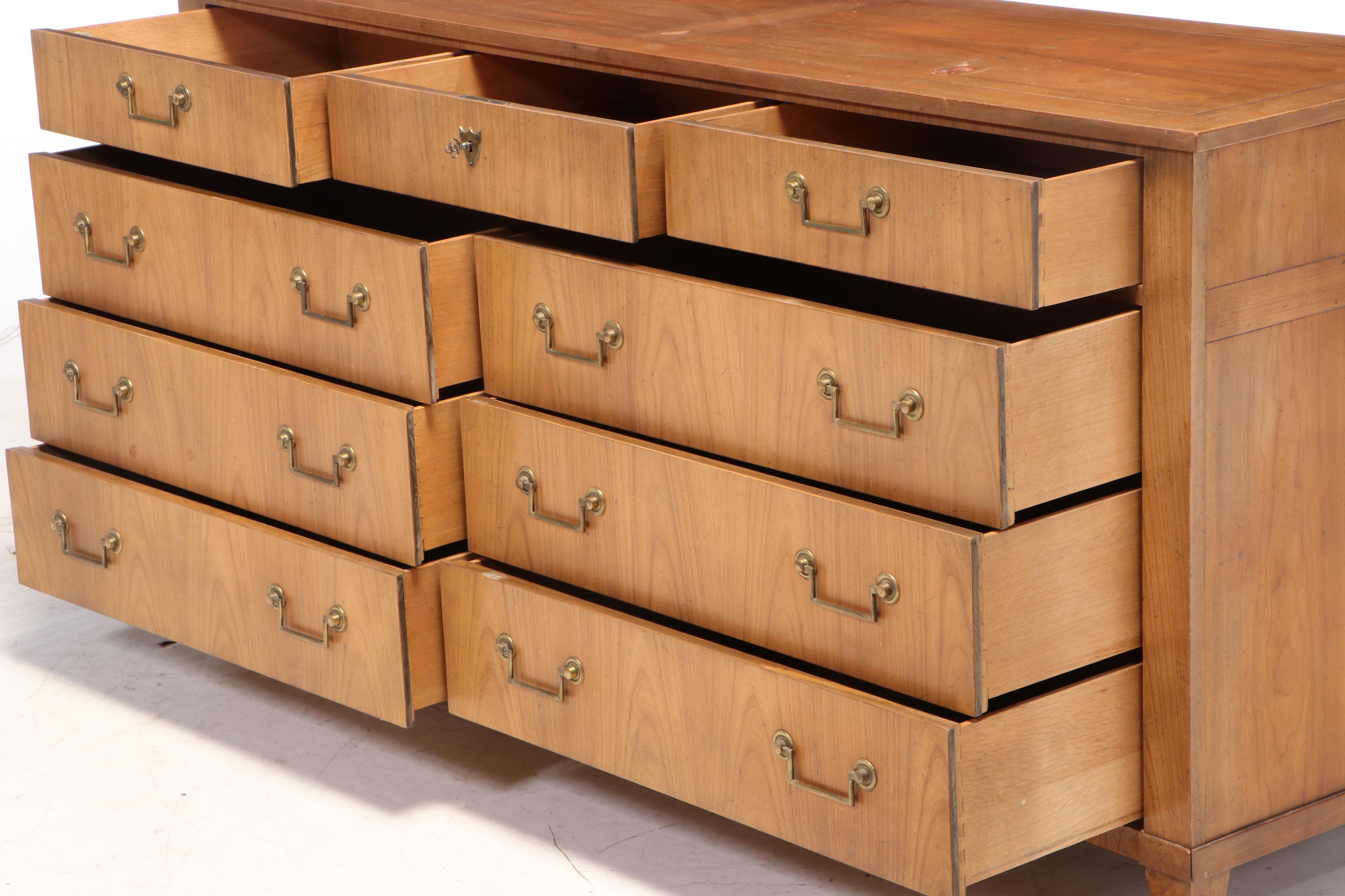 Baker Furniture Directoire Style Hardwood Nine-Drawer Chest, Mid-20th Century