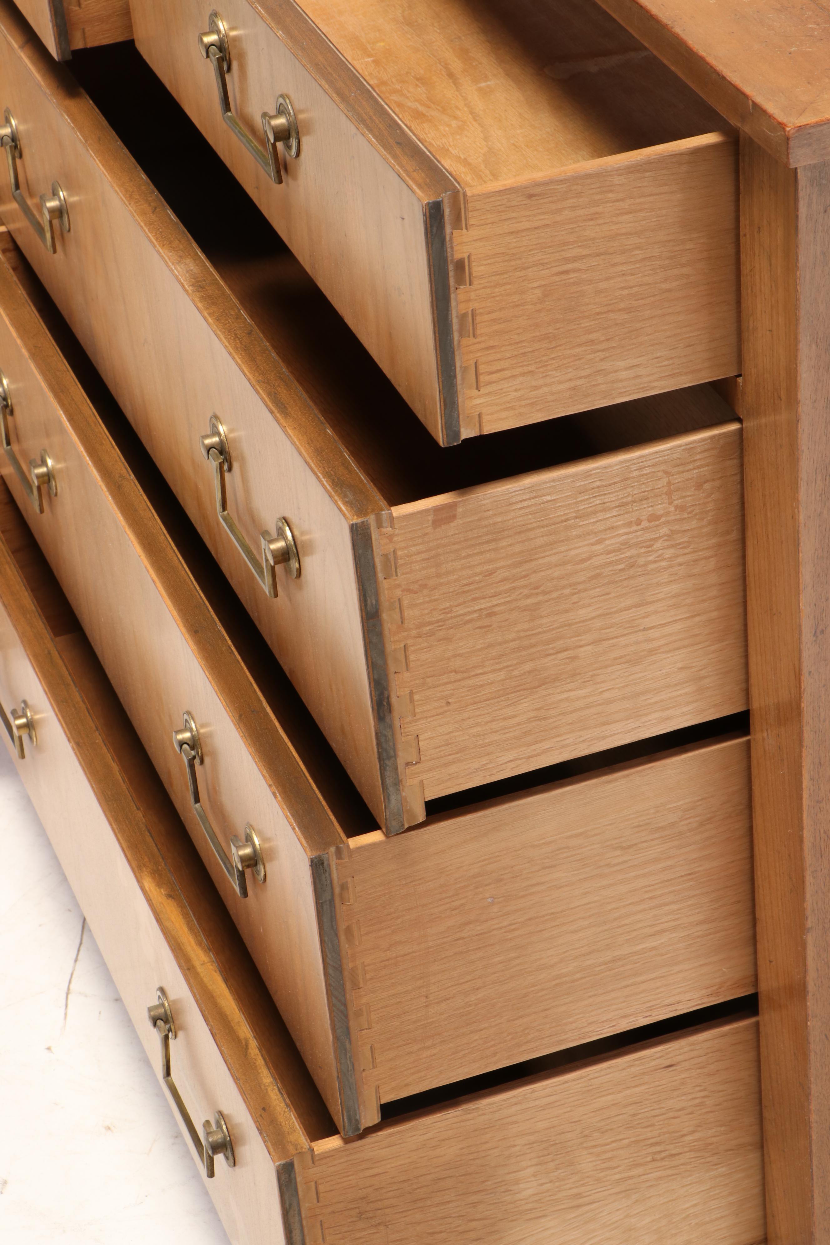 Baker Furniture Directoire Style Hardwood Nine-Drawer Chest, Mid-20th Century