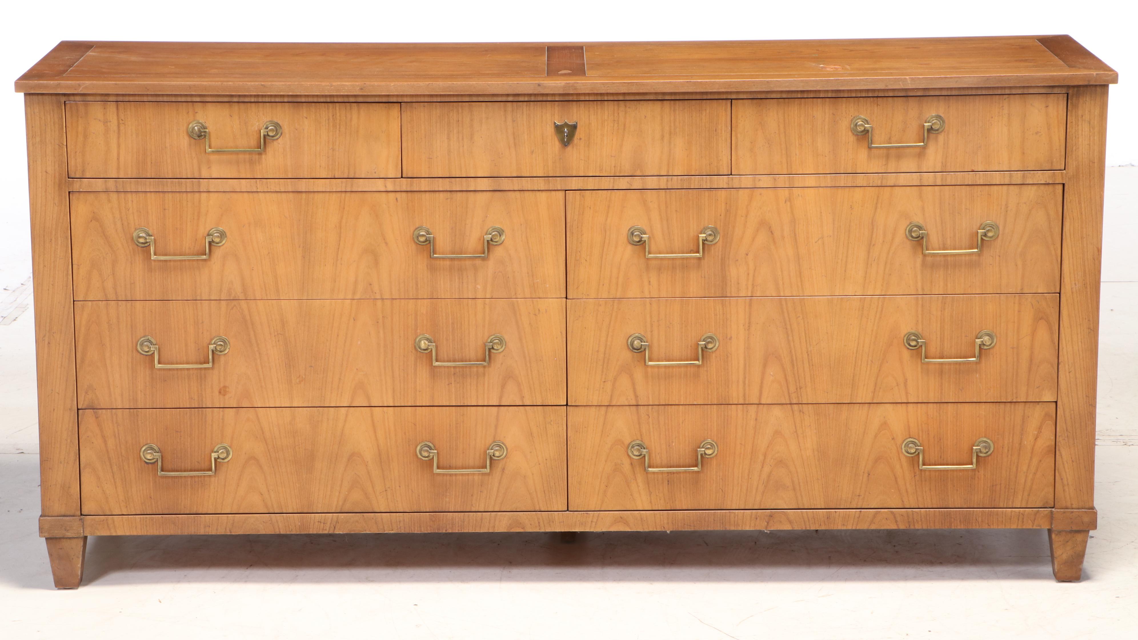 Baker Furniture Directoire Style Hardwood Nine-Drawer Chest, Mid-20th Century