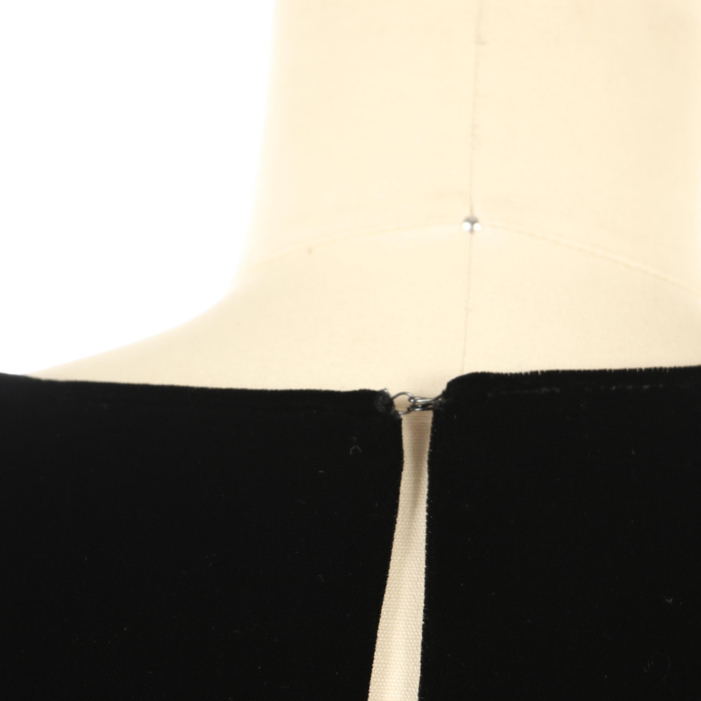 Oscar de la Renta Black Velvet Empire Waist Evening Dress, 1960s