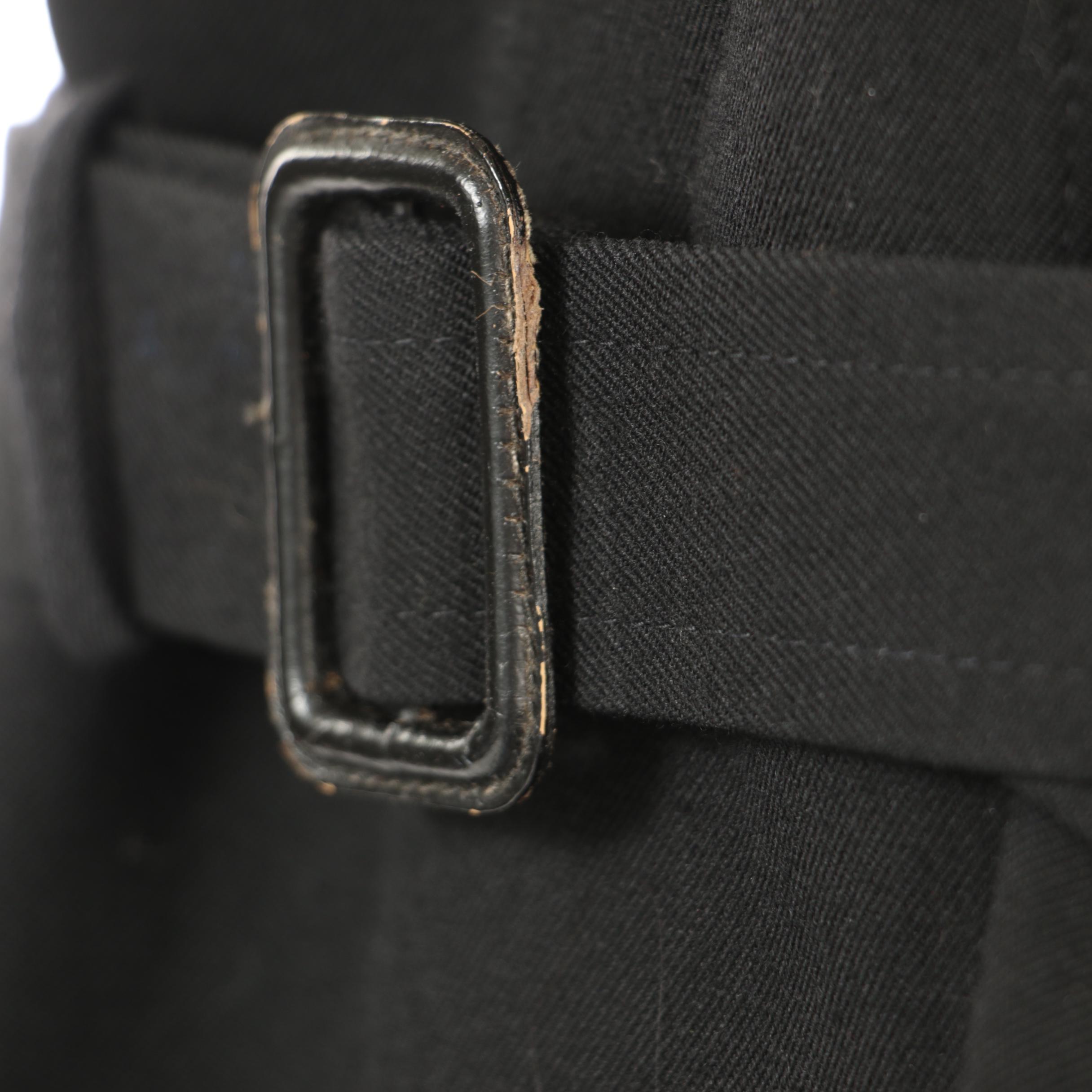 Christian Dior Weatherware Black Gabardine Wool Double-Breasted Trench Coat