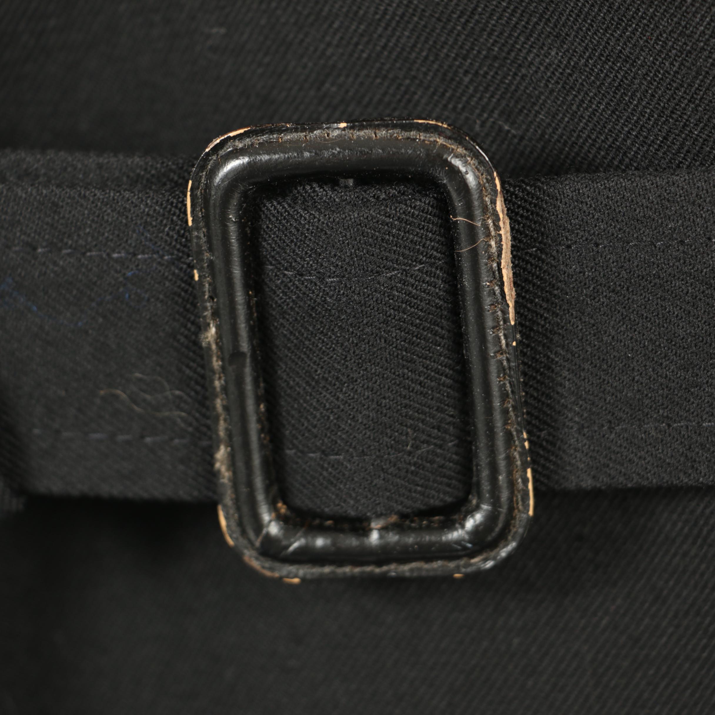 Christian Dior Weatherware Black Gabardine Wool Double-Breasted Trench Coat