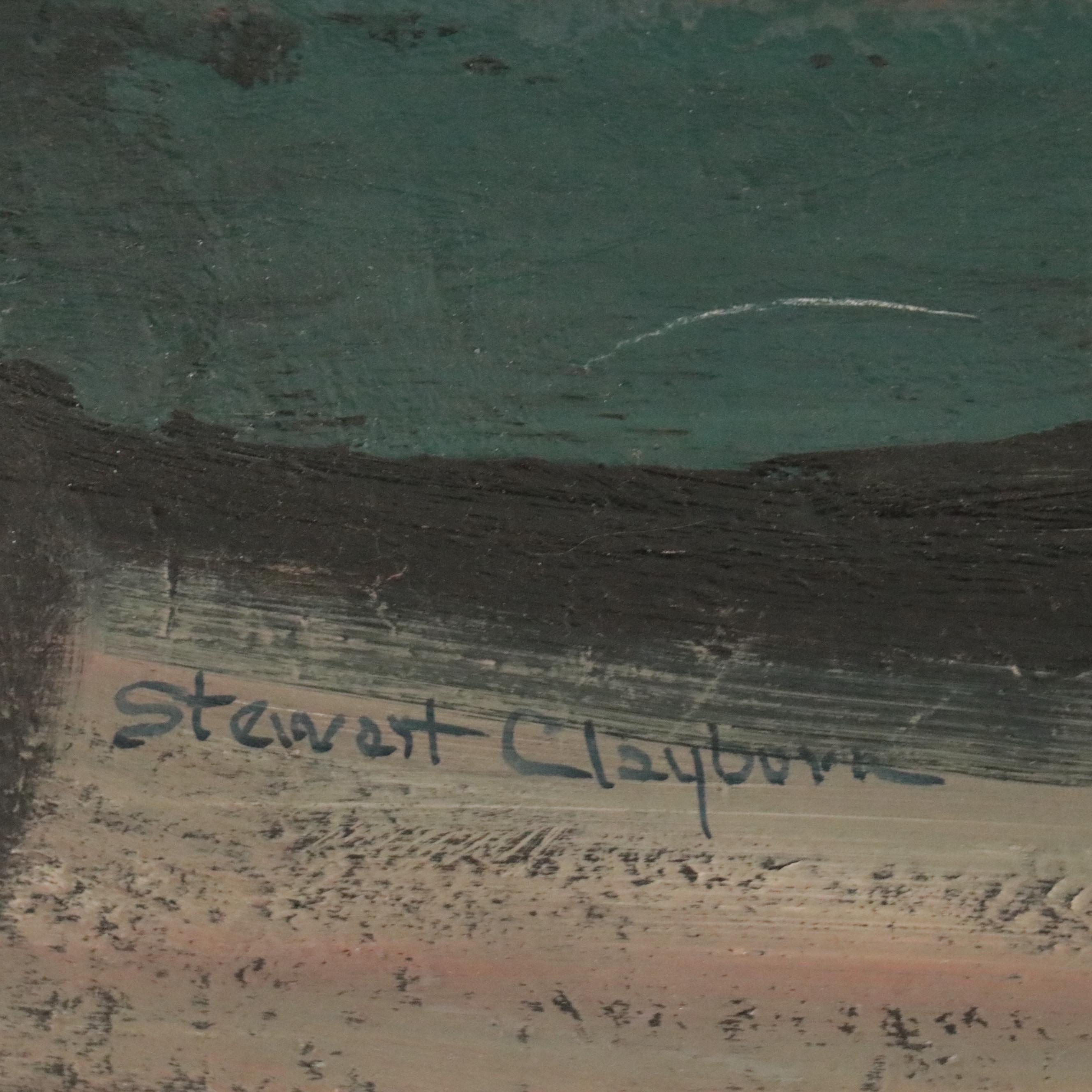 Ella Stewart-Clayburn Abstract Oil Painting "Madonna and Child," 1962